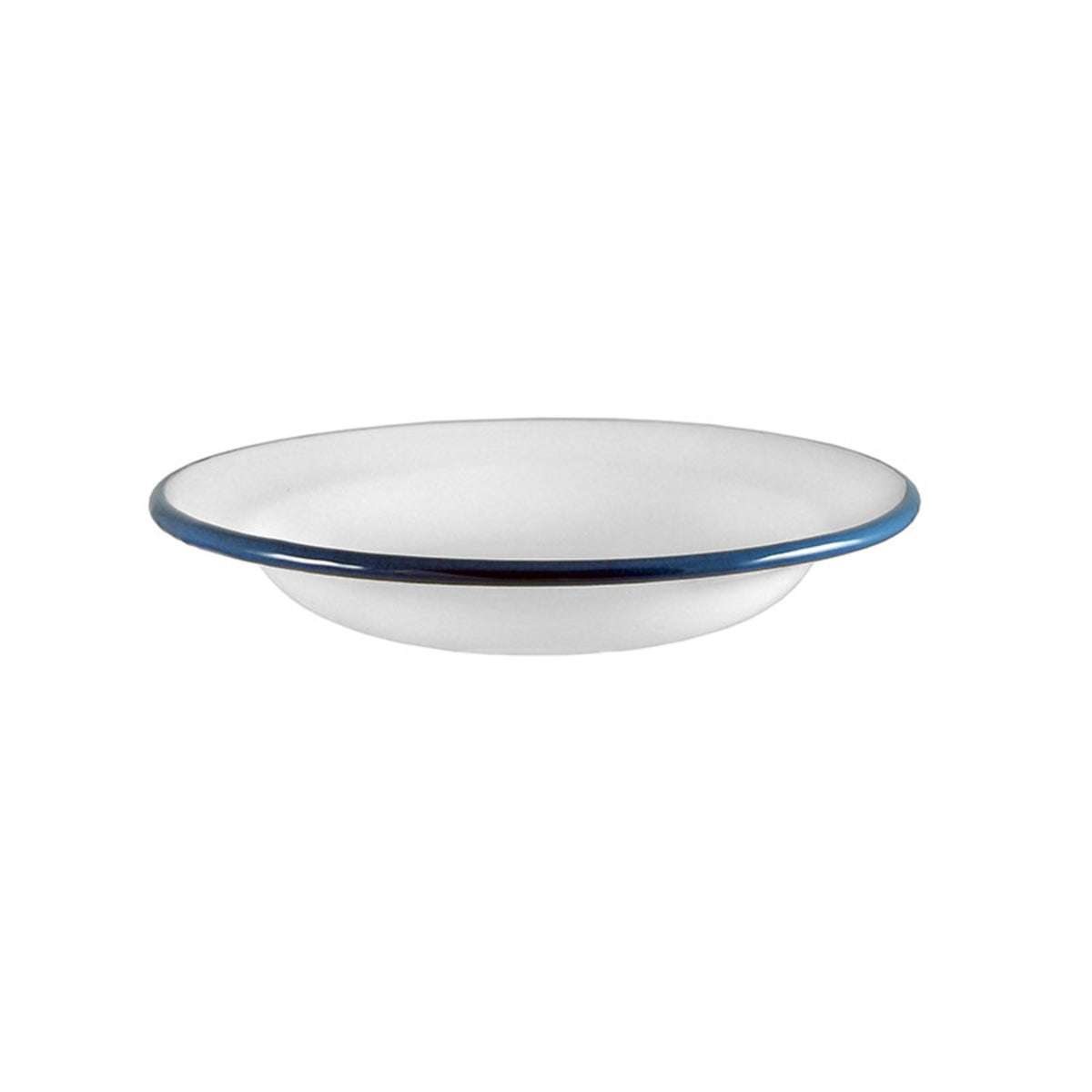 Urban Style Enamelware Risotto Plate 24x4.1cm - White with Blue Rim