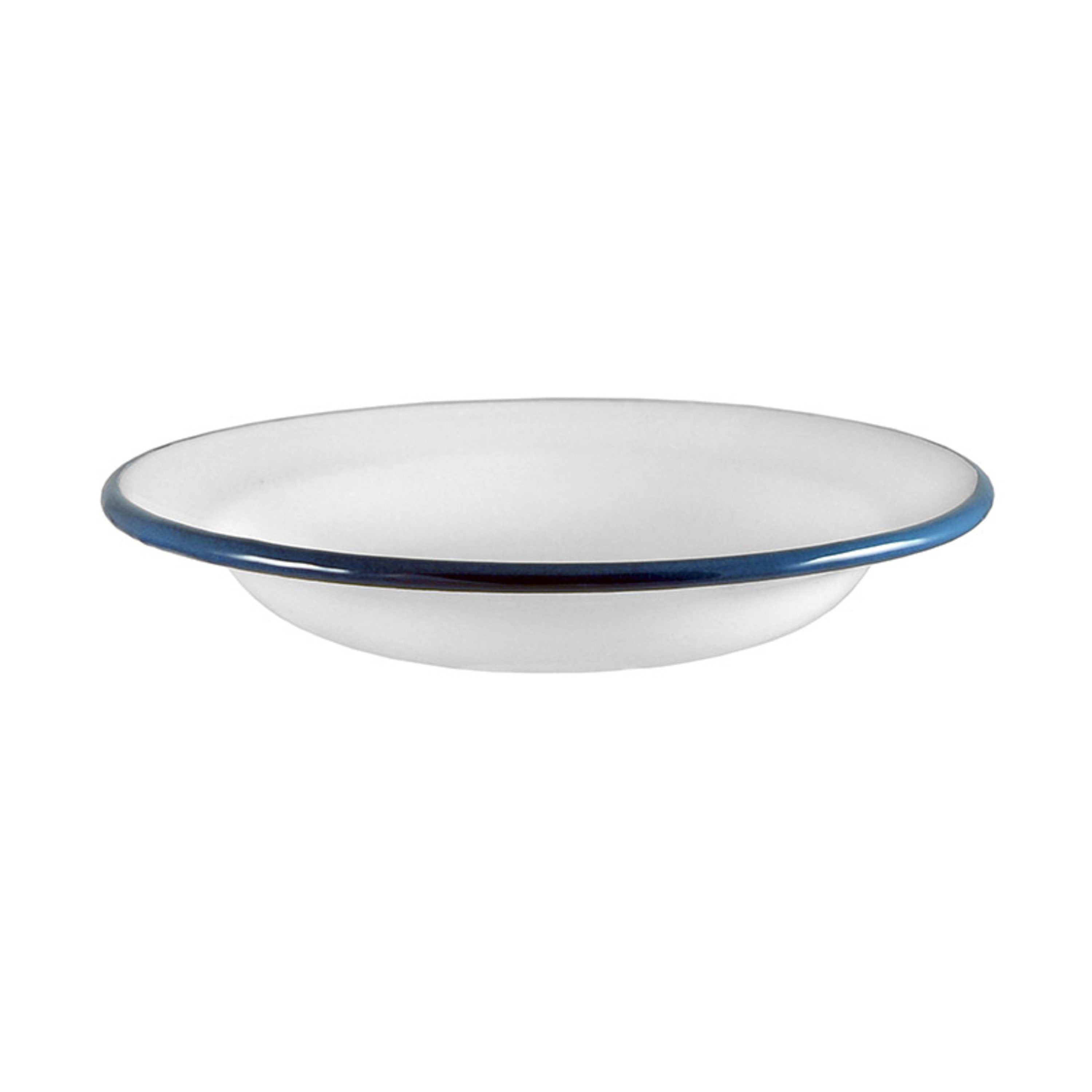 Urban Style Enamelware Pasta Plate 28x3.9cm - White with Blue Rim