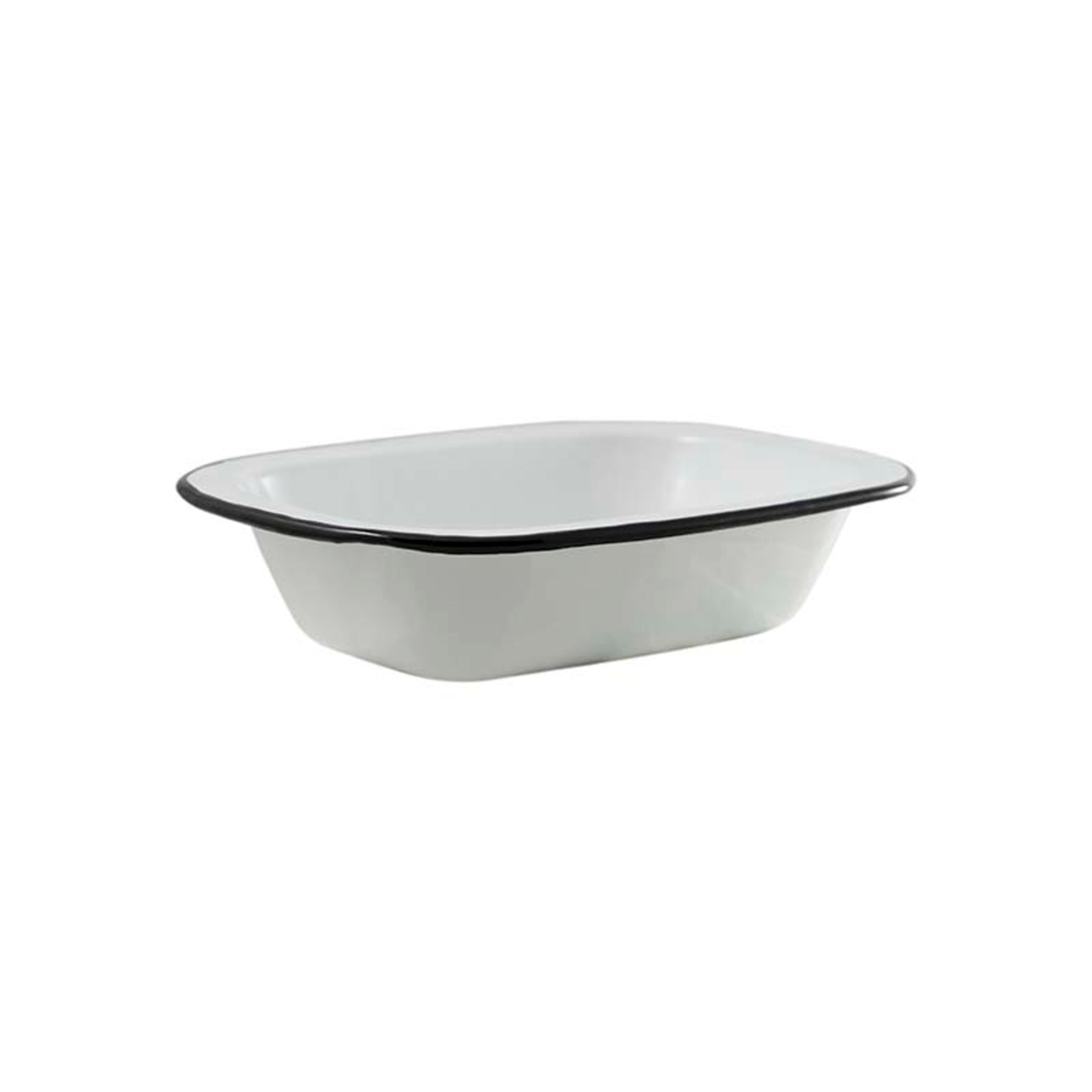 Urban Style Enamelware Pie Dish 24cm - White with Black Rim