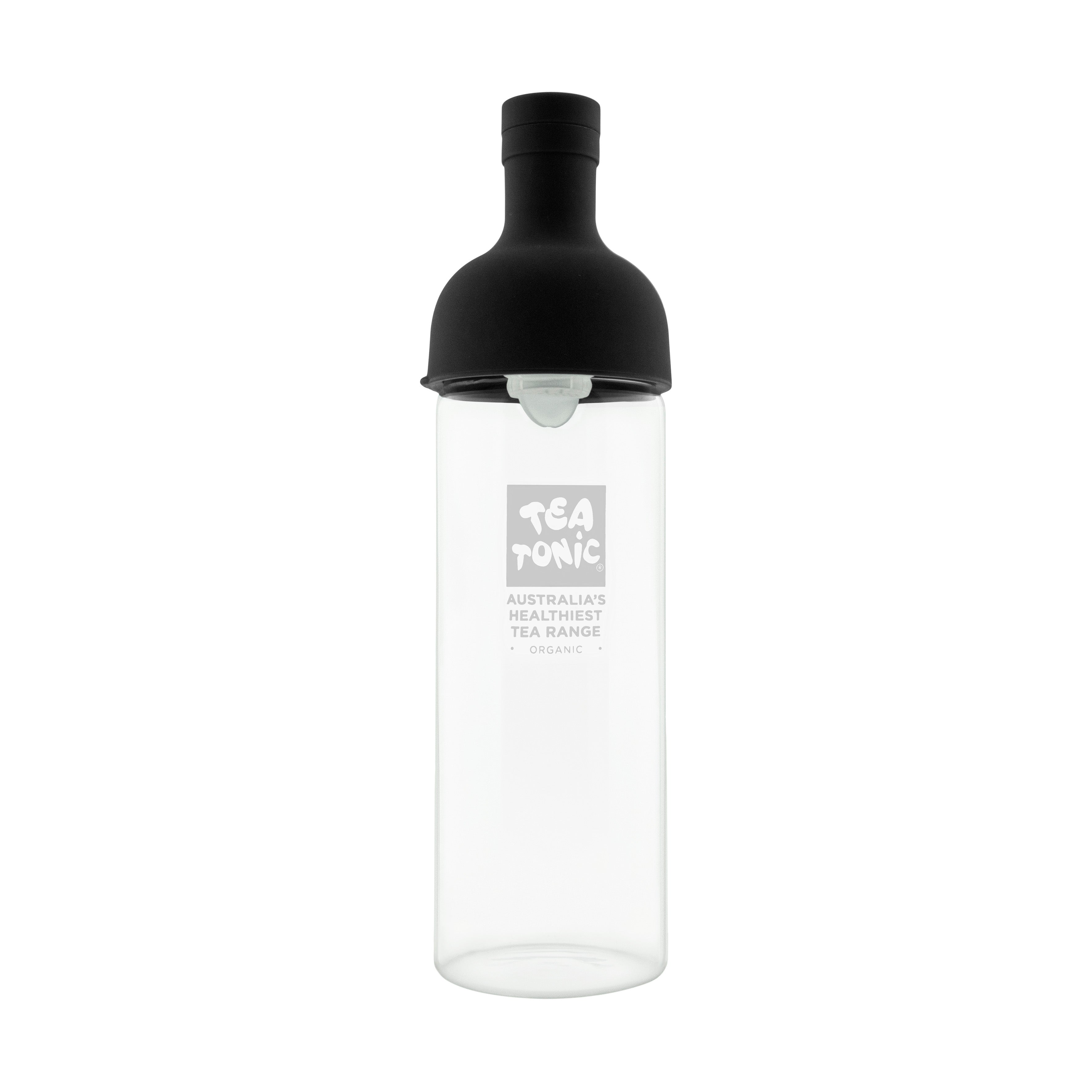 Tea Tonic Glass Cold Tea Bottle 750ml - Black Lid