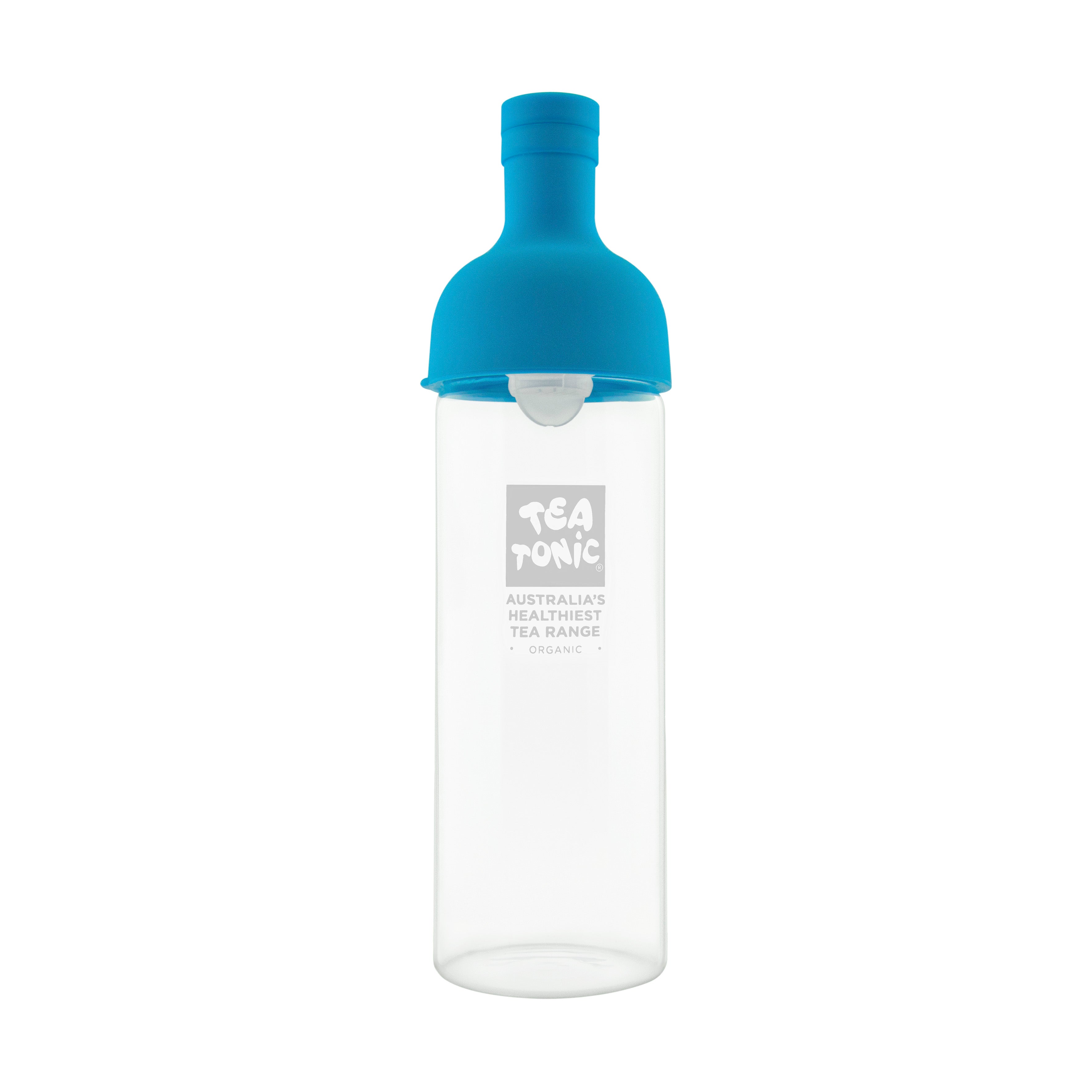 Tea Tonic Glass Cold Tea Bottle 750ml - Blue Lid