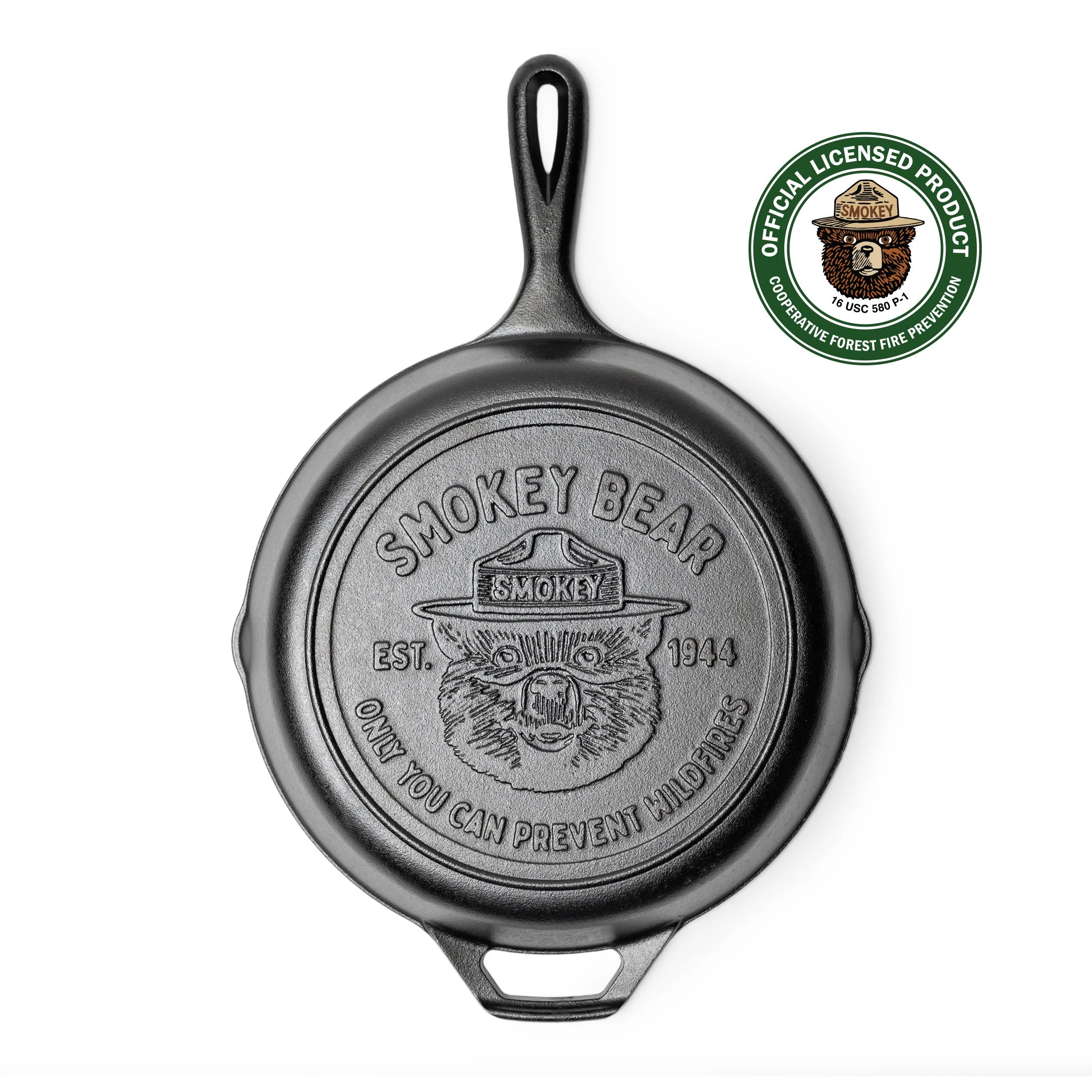 Lodge Seasoned Cast Iron Skillet 26cm (10.25 Inch) Smokey Bear