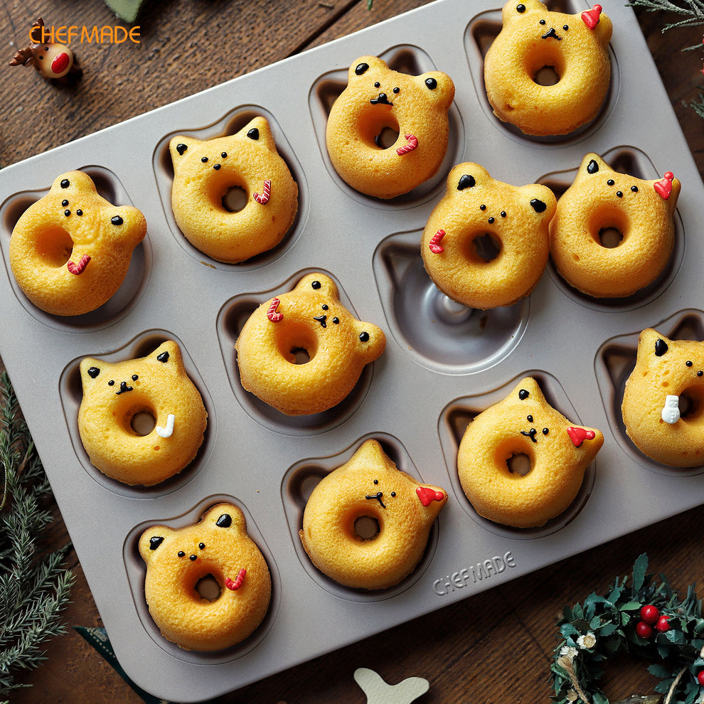 CHEFMADE Bear & Cat Cake Pan 12 Cup (WK9930)