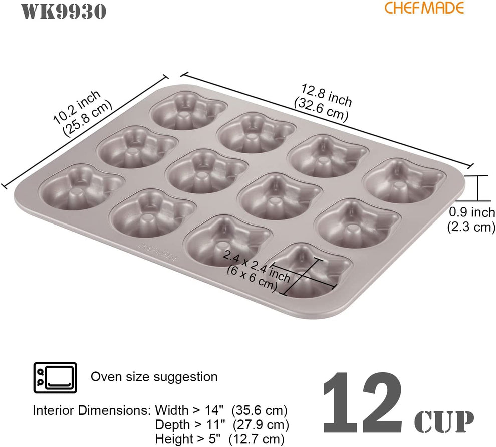 CHEFMADE Bear & Cat Cake Pan 12 Cup (WK9930)