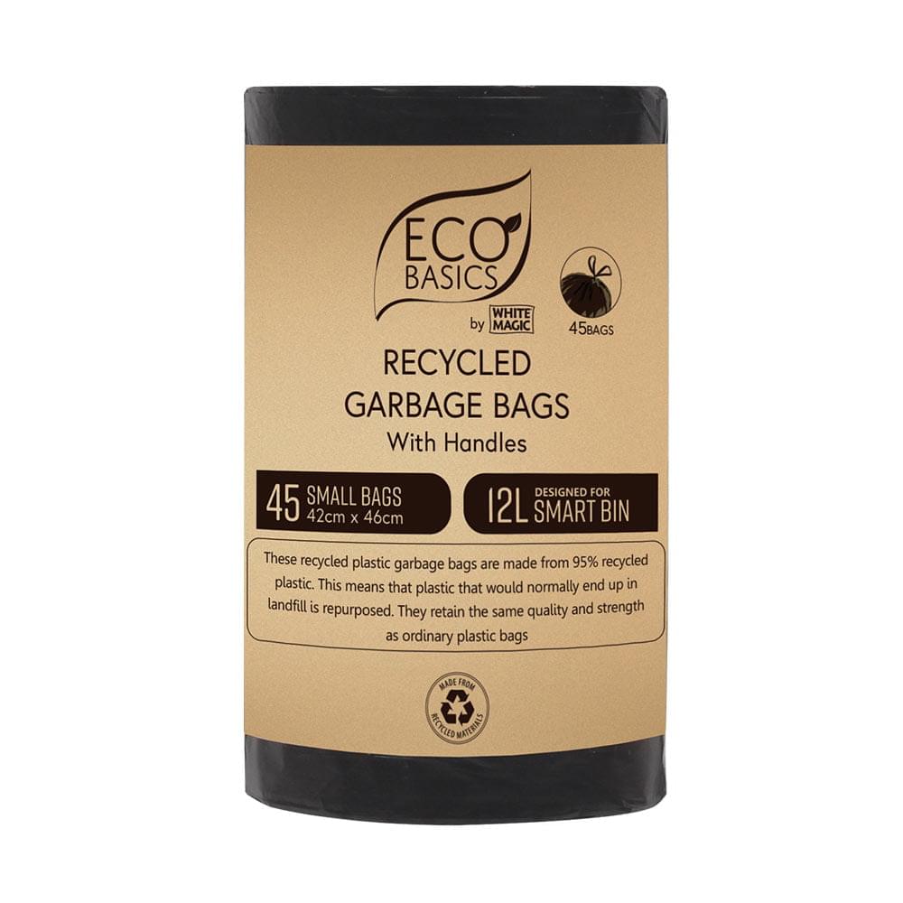 Eco Basics Recycled Garbage Bags, Small, 12L, 45 Bags