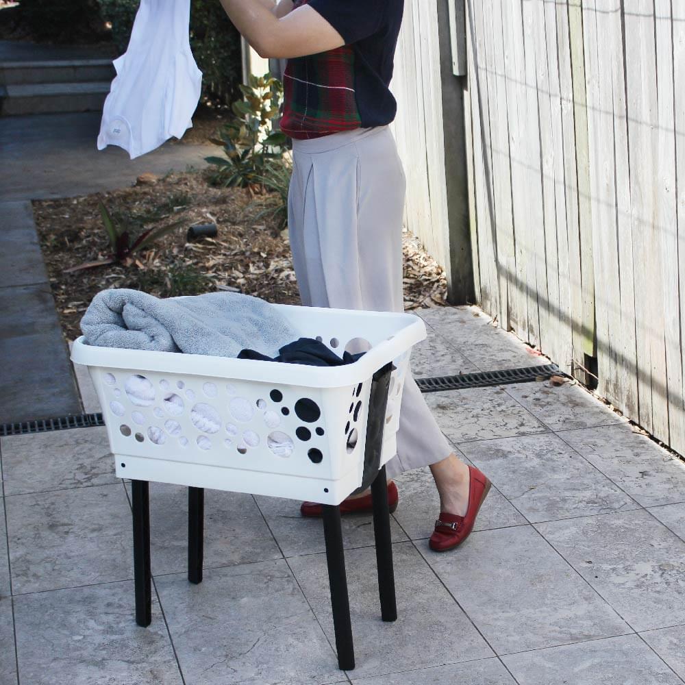 White Magic Laundry Basket On Legs