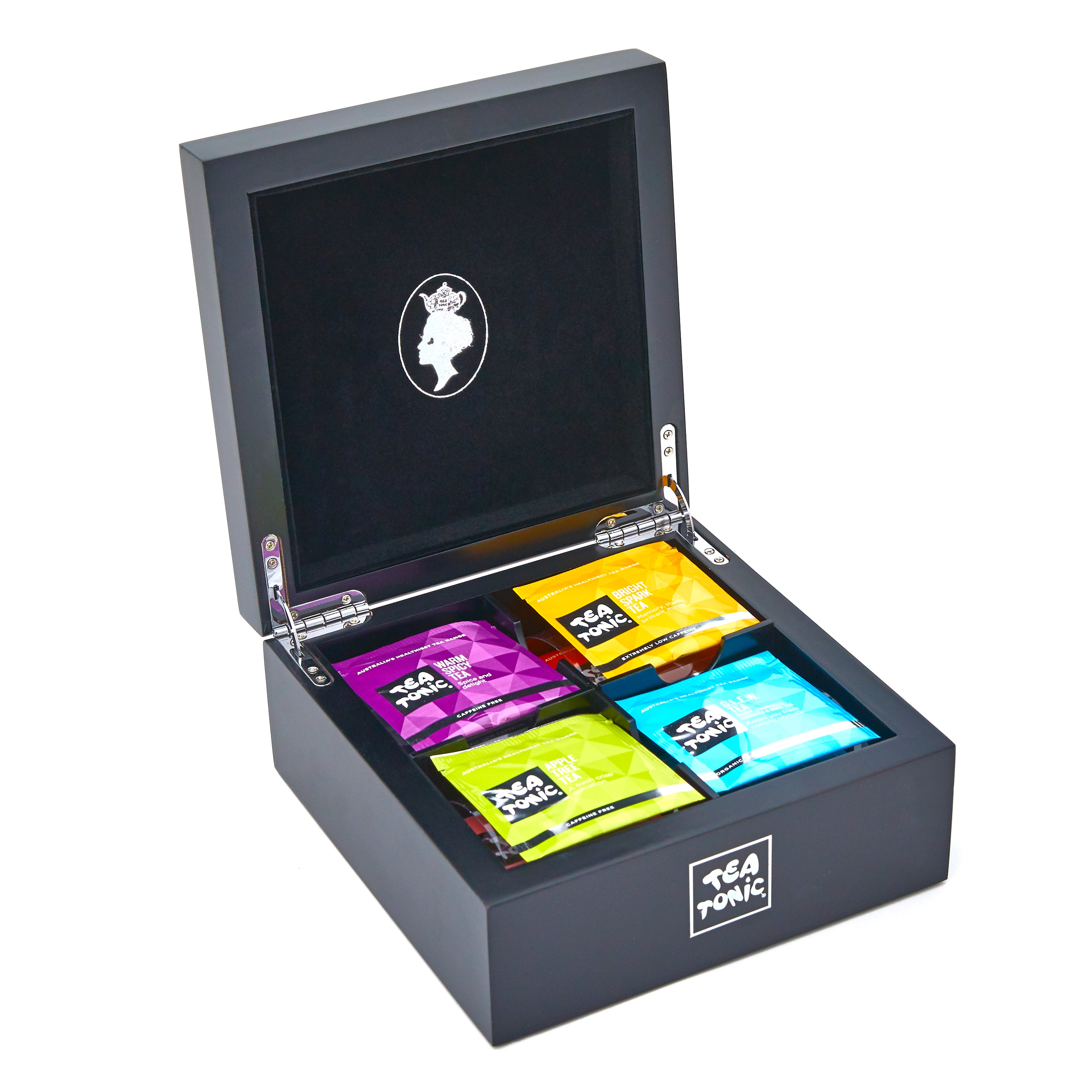 Tea Tonic Black Wooden Mini Tea Chest