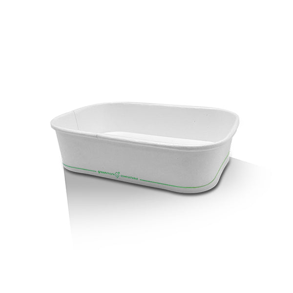 ecoware 500ml PLA Coated White Rectangular Container (Carton of 300)