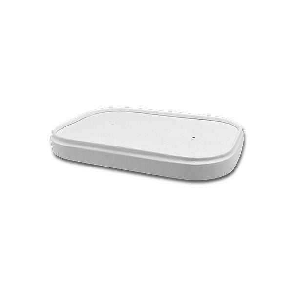 ecoware PLA Coated White Rectangular Container Lid- Fit 500-1000ml (Carton of 300)