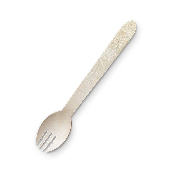 ecoware Wooden Spork 157mm (Carton of 2000)