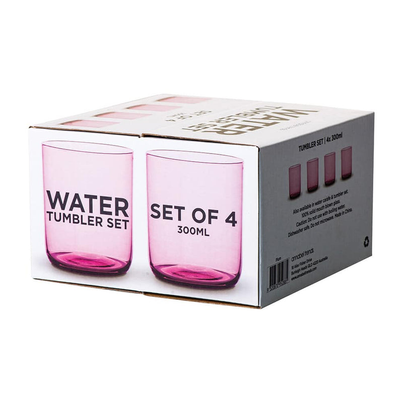 Annabel Trends Water Tumbler Set of 4 Plum