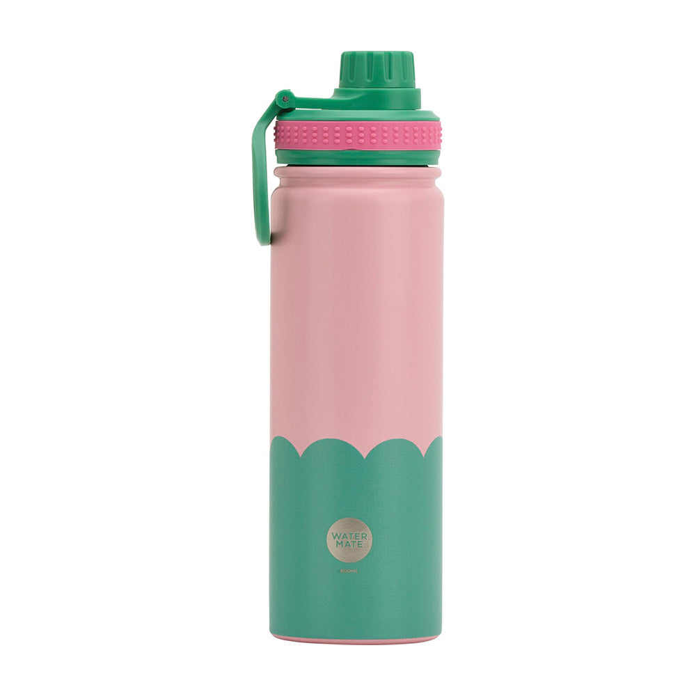 Annabel Trends Stainless Steel Watermate Drink Bottle Wave 600ml Musk & Green