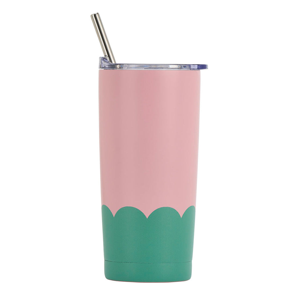Annabel Trends Stainless Steel Smoothie Cup Double Walled Wave Aqua & Blue