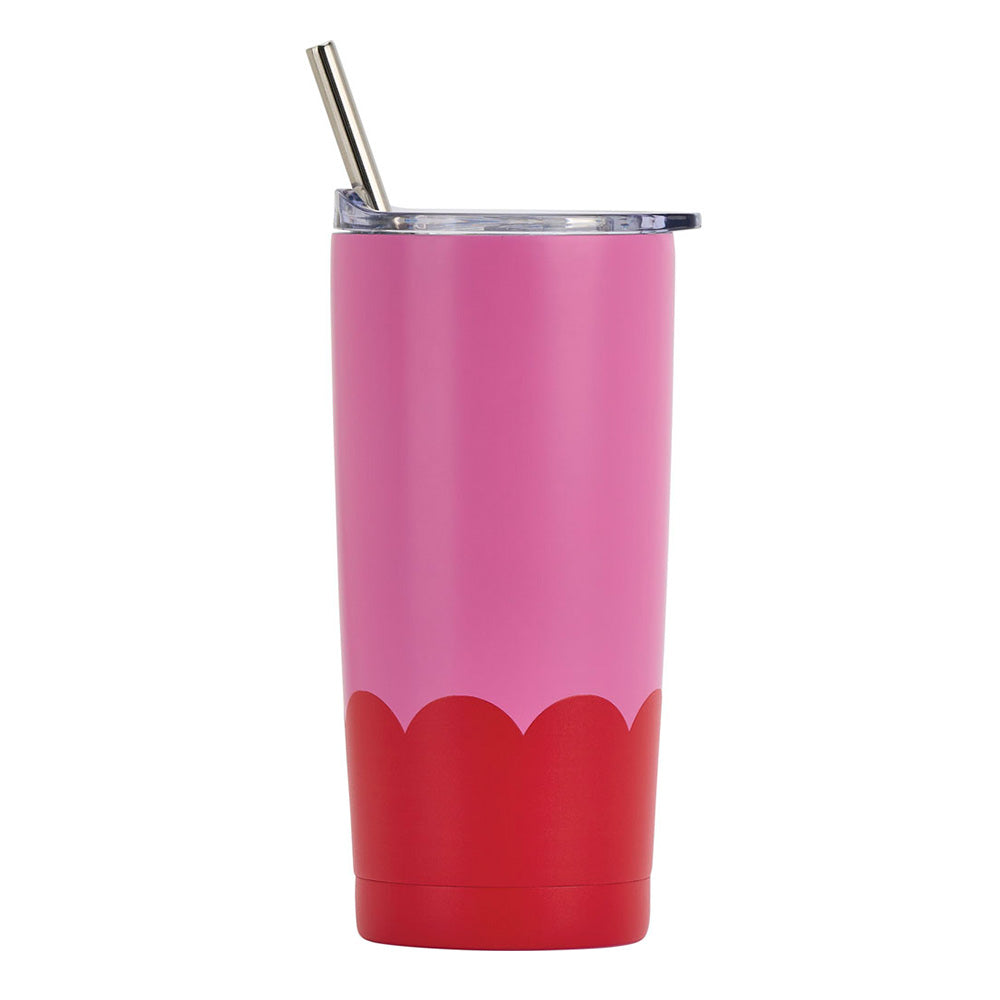 Annabel Trends Stainless Steel Smoothie Cup Double Walled Wave Pink & Red