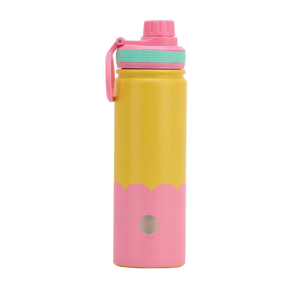 Annabel Trends Stainless Steel Watermate Drink Bottle Wave 600ml Yellow & Candy