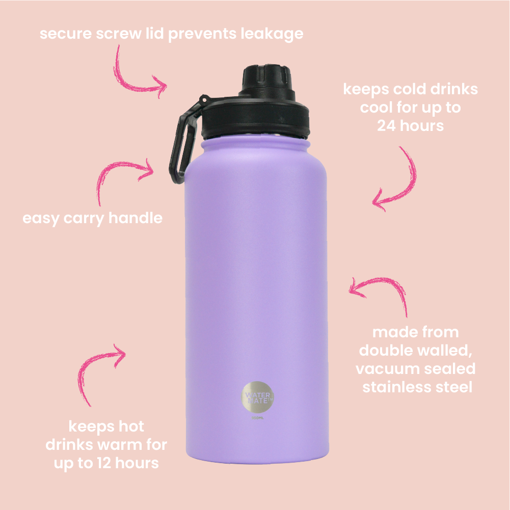 Annabel Trends Stainless Steel Watermate Drink Bottle 950ml Cobalt Check