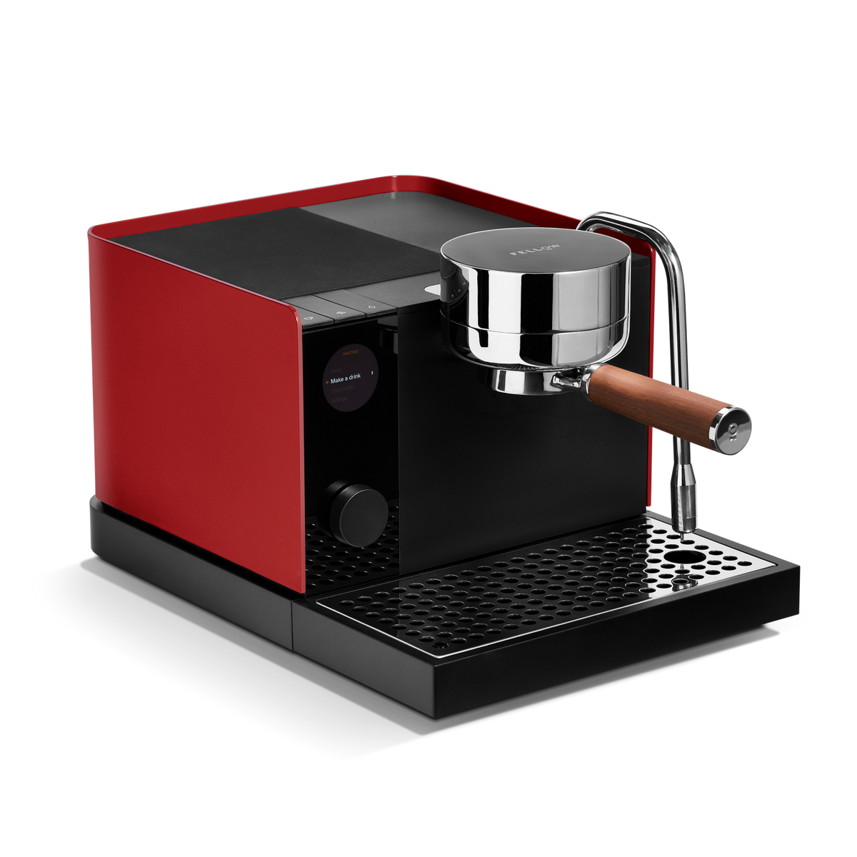 Fellow Espresso Series 1 Coffee Machine - Cherry Red with Walnut