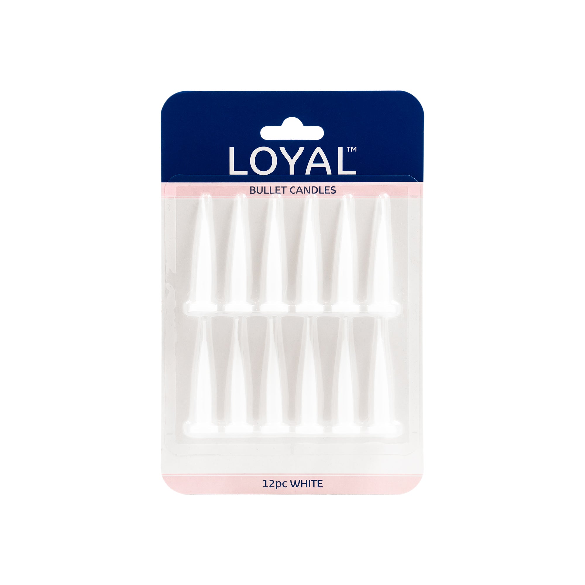 LOYAL Bullet Candle White 12 Piece