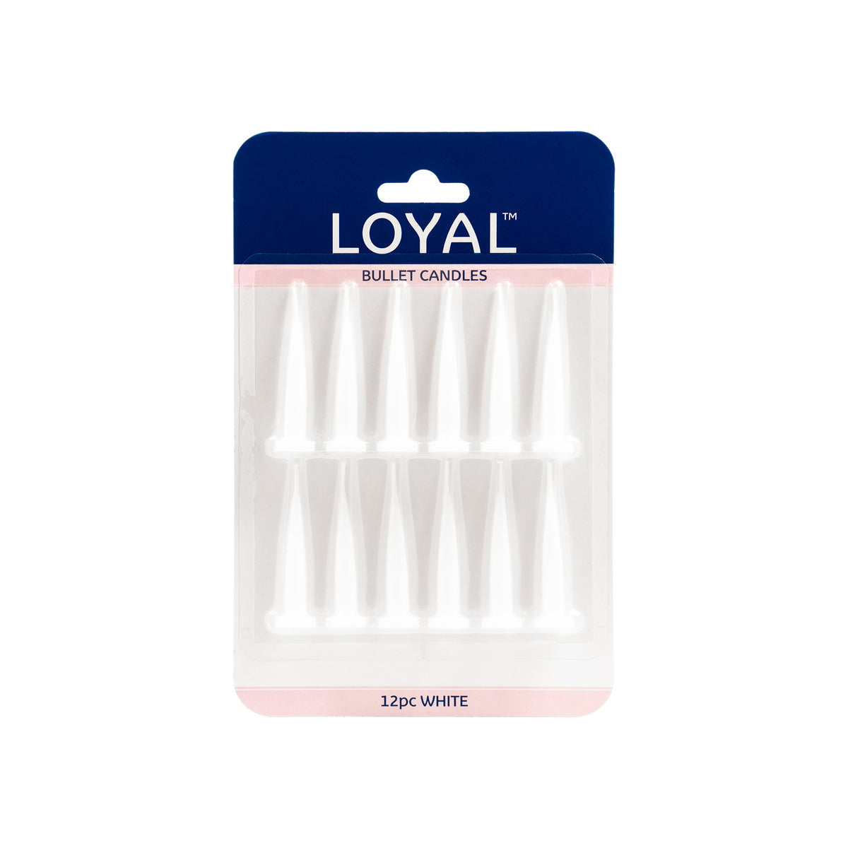 LOYAL Bullet Candle White 12 Piece