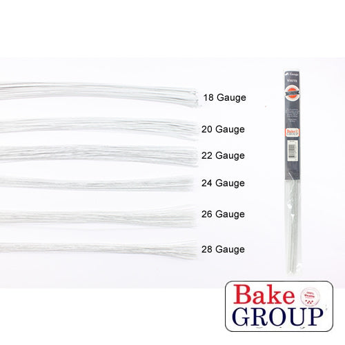 Bake Group Flower Wire 22 Gauge White