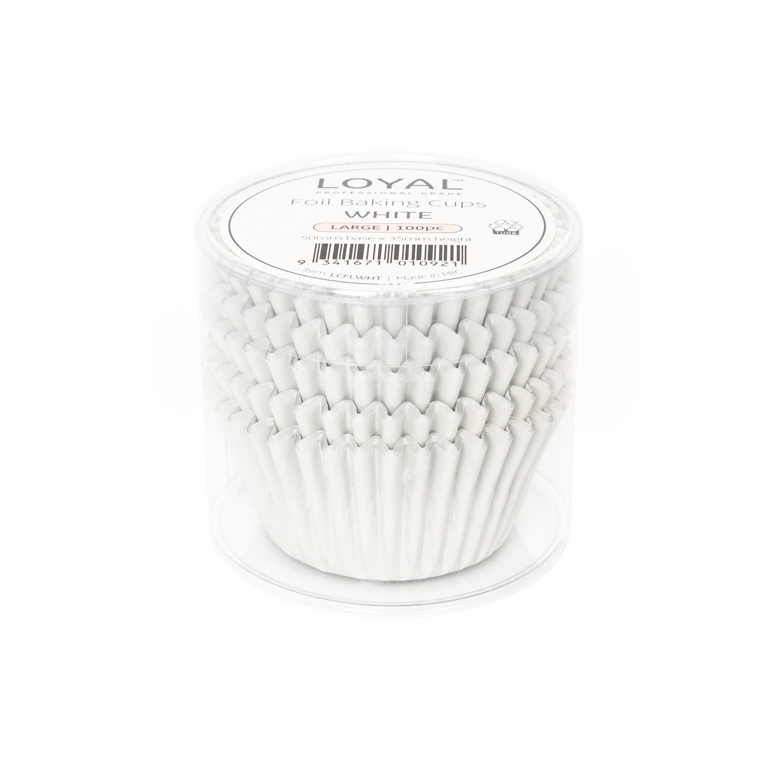 LOYAL Foil Baking Cups White (100pc) - Large