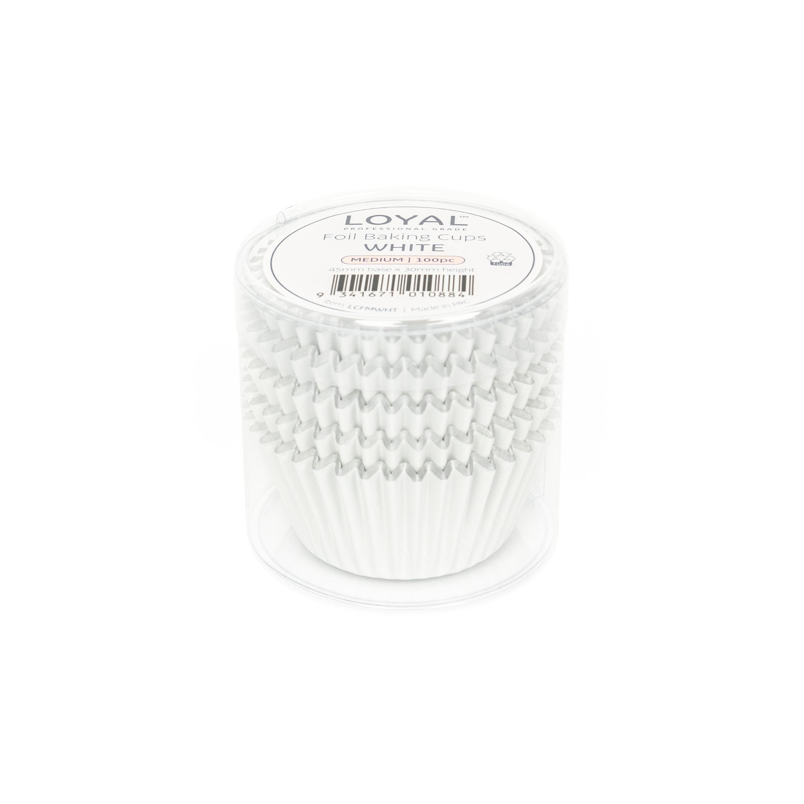 LOYAL Foil Baking Cups White (100pc) - Medium