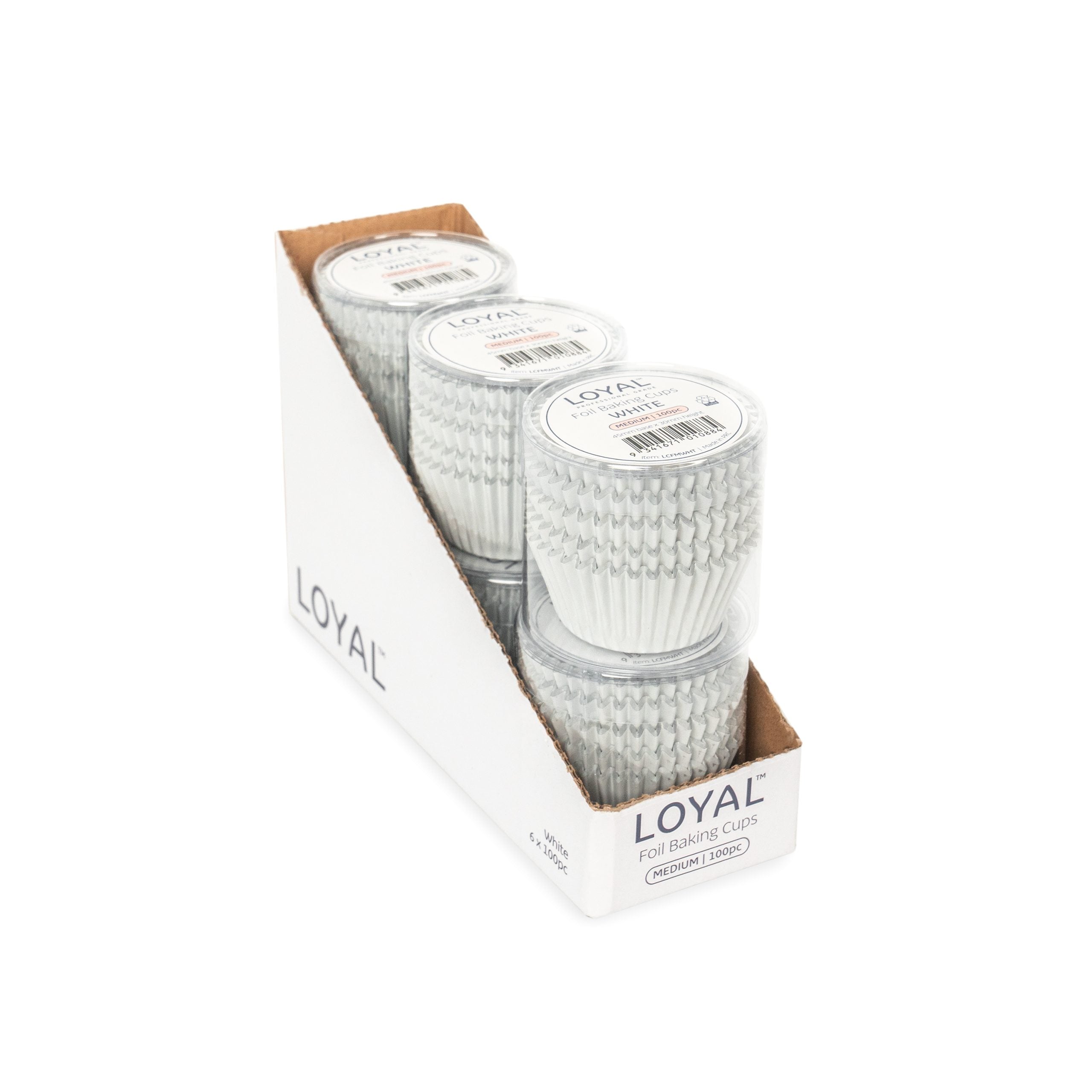 LOYAL Foil Baking Cups White (100pc) - Large