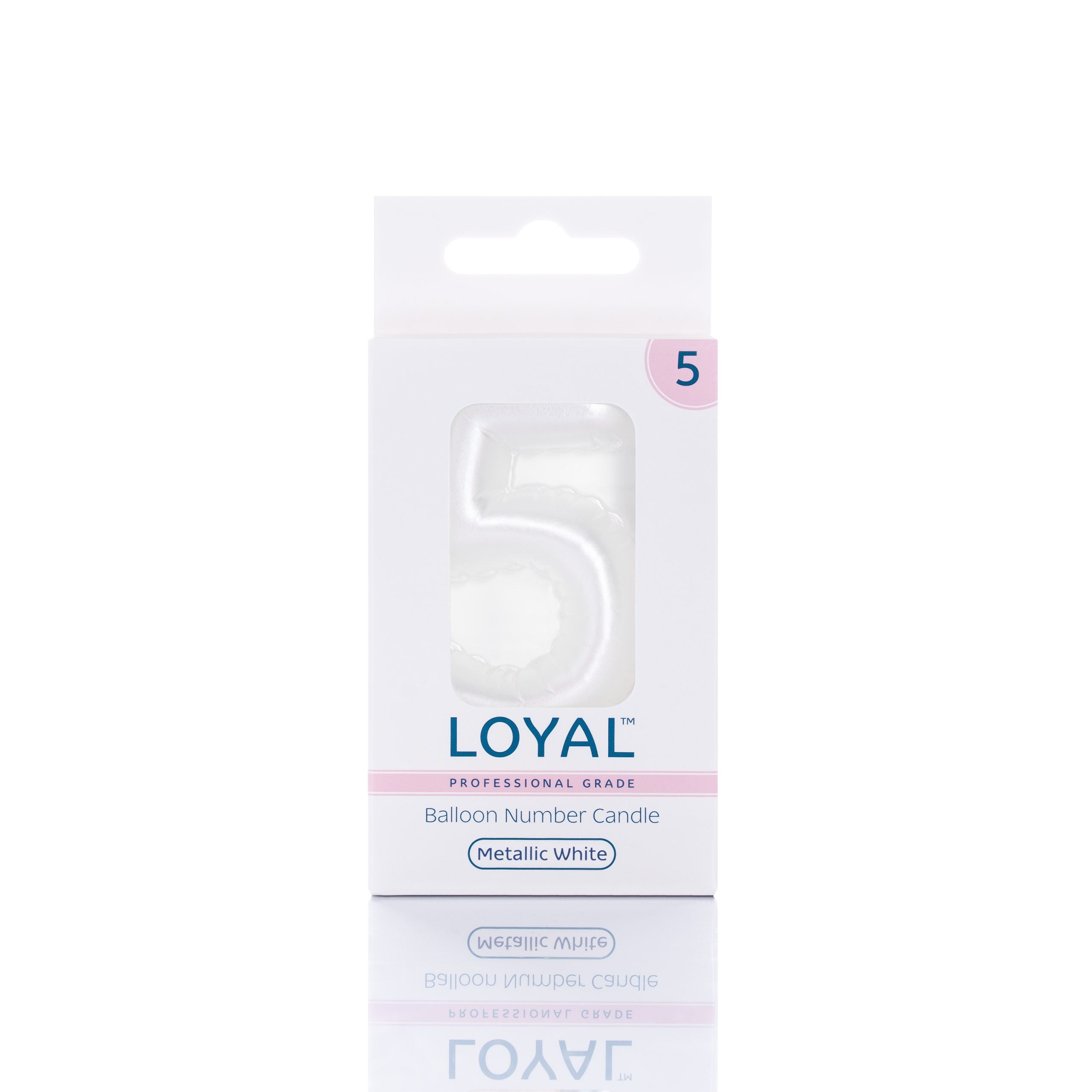 LOYAL Balloon Number "5" Candle - Metallic Blue