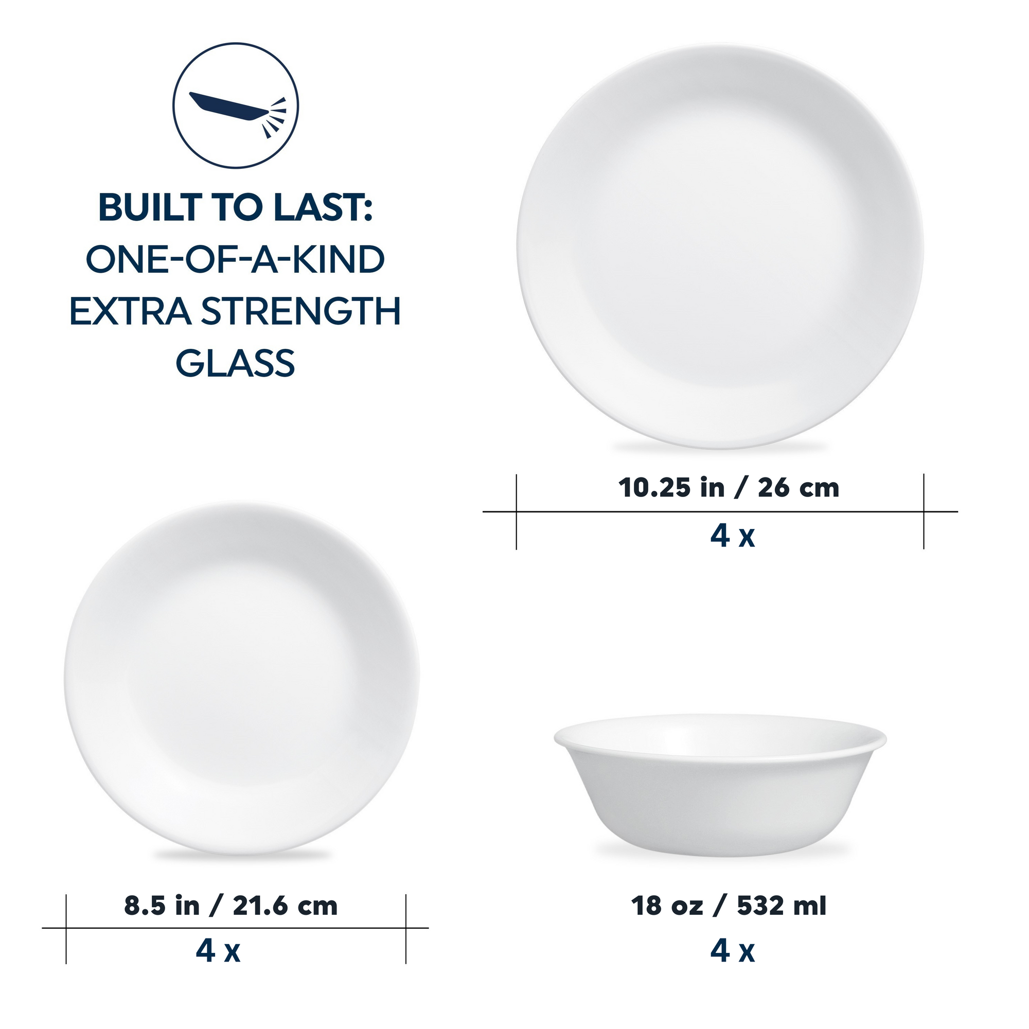 Corelle Winter Frost White 12 Piece Dinner Set