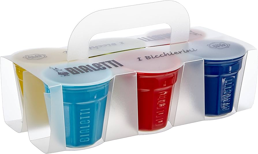 Bialetti Bicchierini Octagonal Multicolour 90ml – Set of 6 Espresso Cups