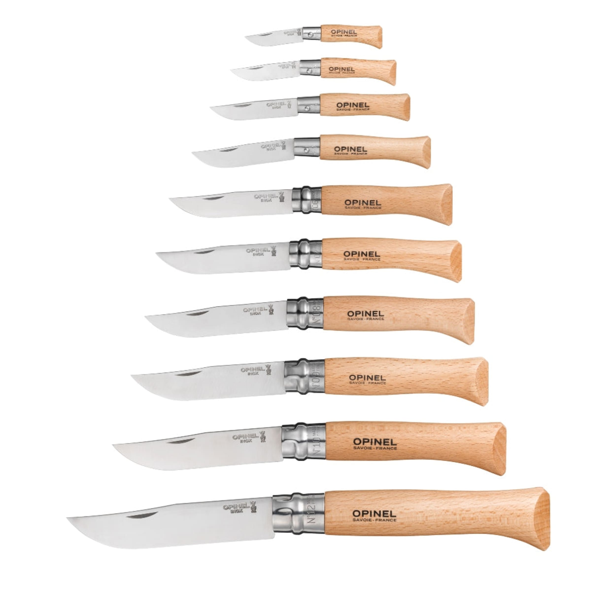 Opinel Stainless Steel Folding Knife Collector Set Beech