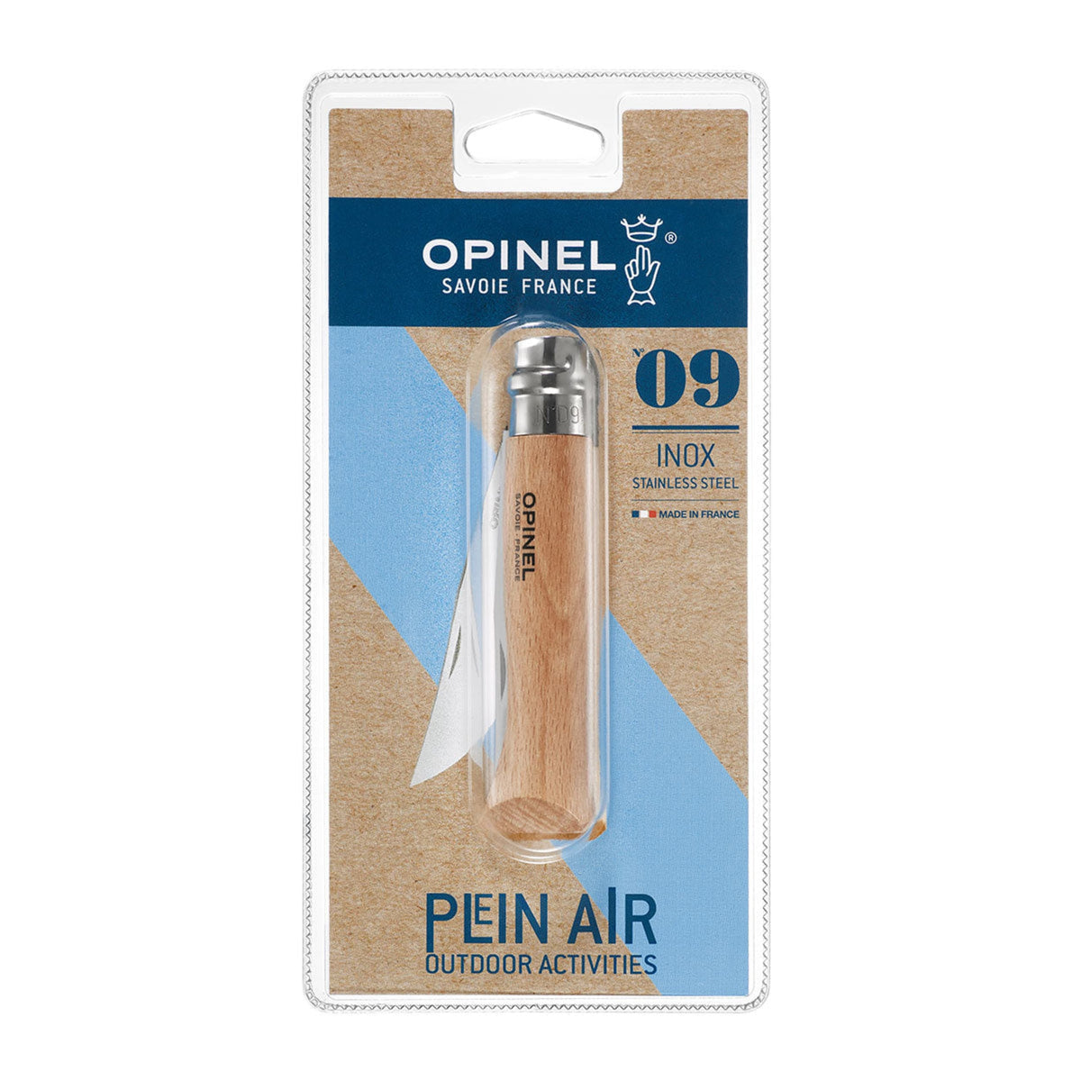 Opinel No.09 Stainless Steel Folding Knife Beech