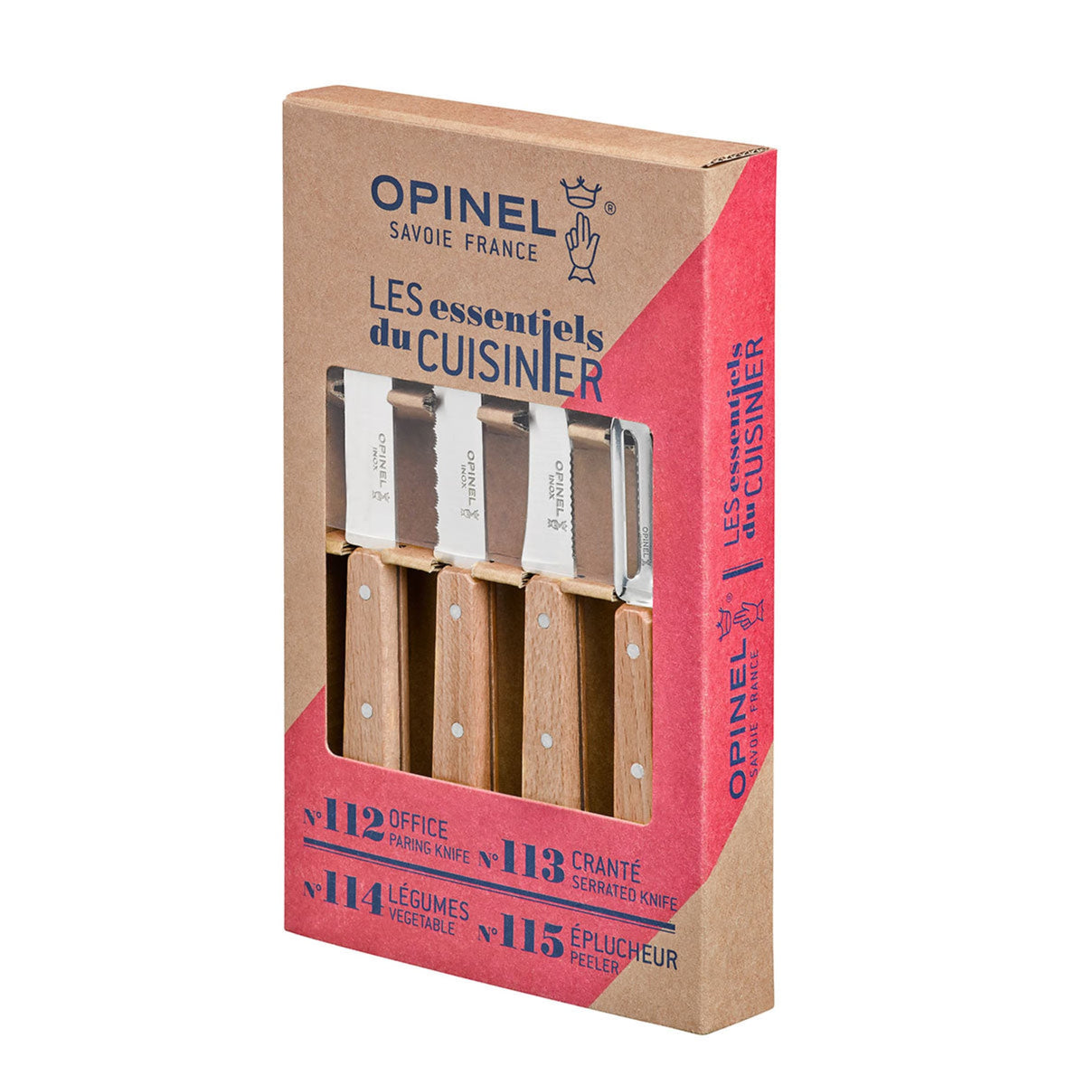 Opinel Les Essentiels Kitchen Utility 4 Piece Set Natural
