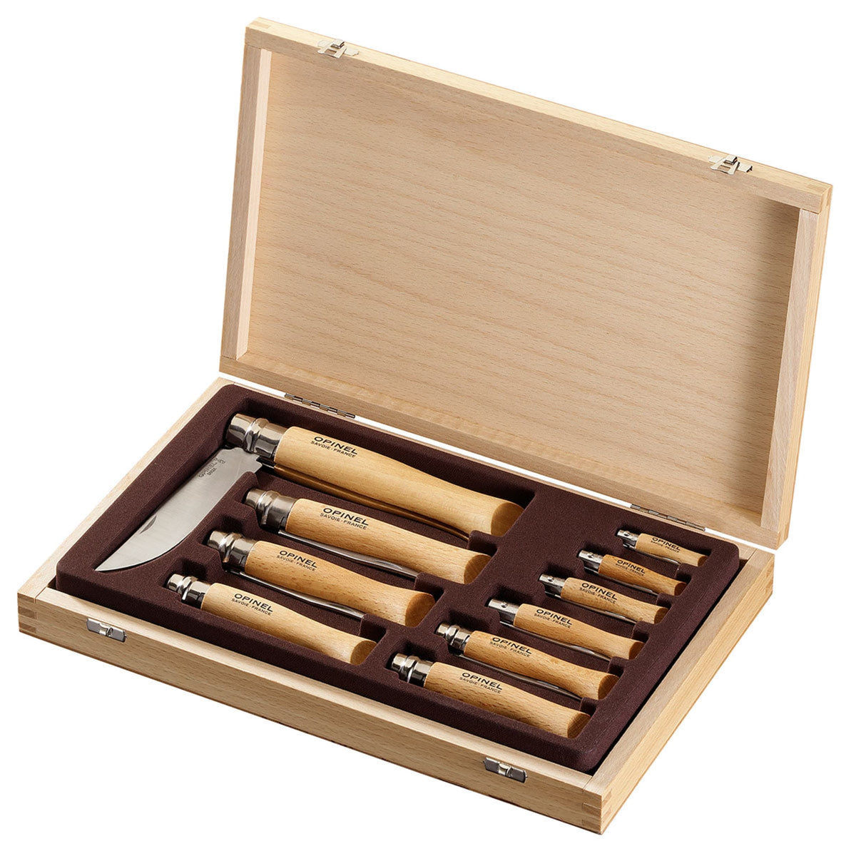 Opinel Stainless Steel Folding Knife Collector Set Beech