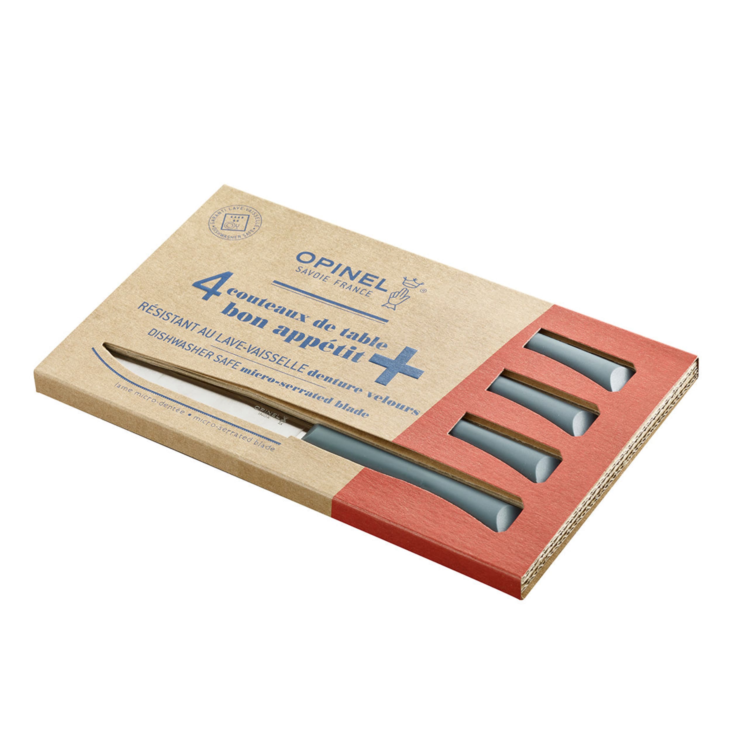 Opinel Bon Appétit Plus No.125 Table Knife 4 Piece Set Grey