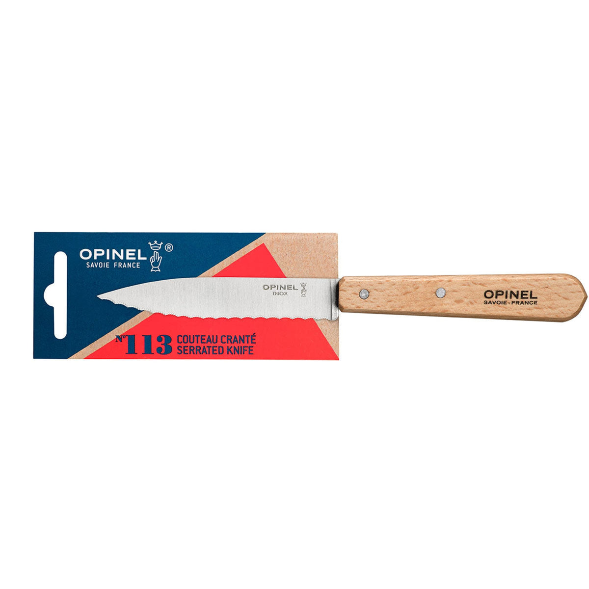 Opinel No.113 Serrated Knife Natural