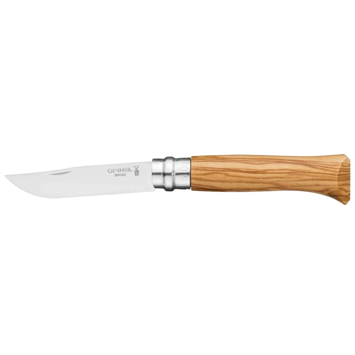 Opinel No.08 Stainless Steel Folding Knife & Sheath Olive