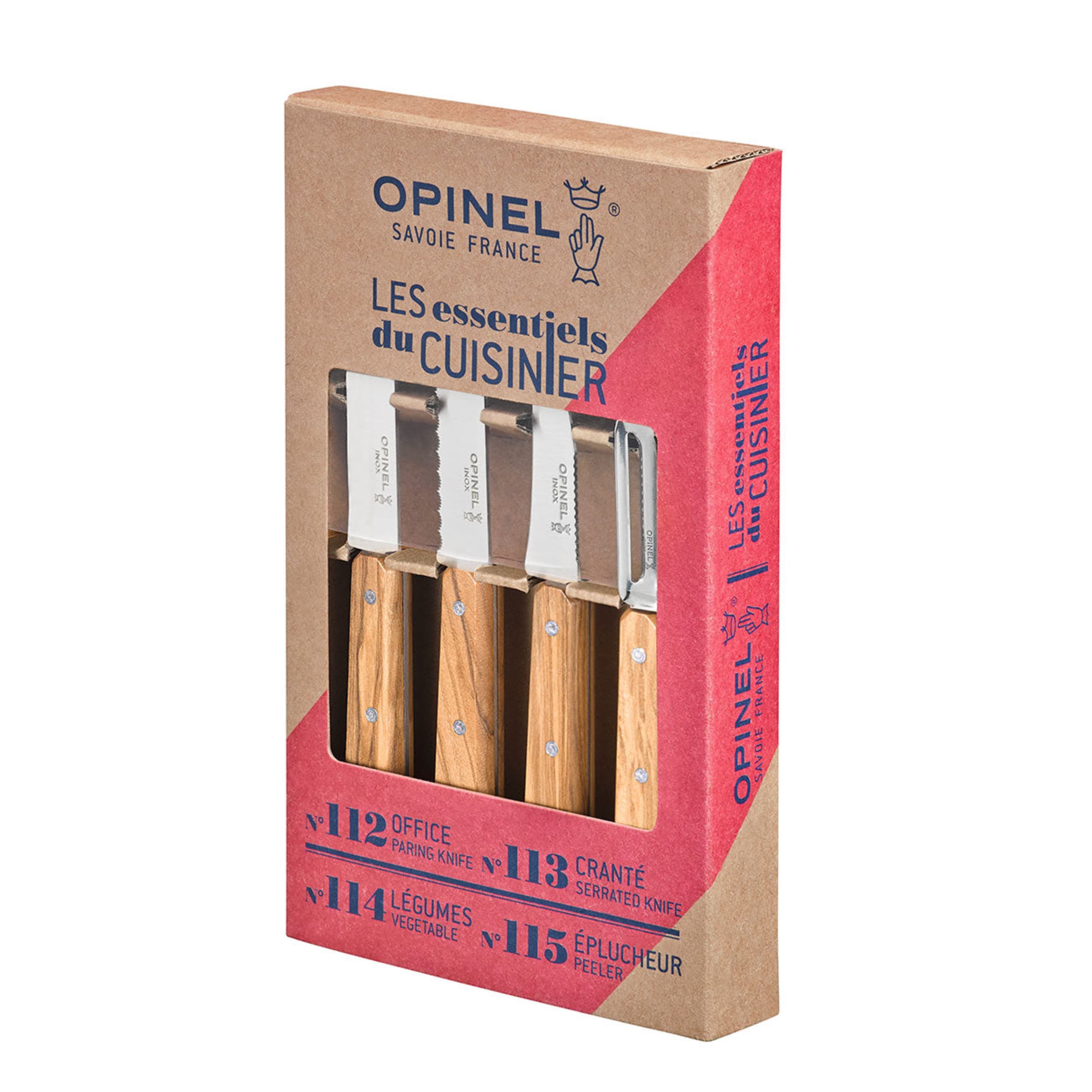 Opinel Les Essentiels Kitchen Utility 4 Piece Set Olive