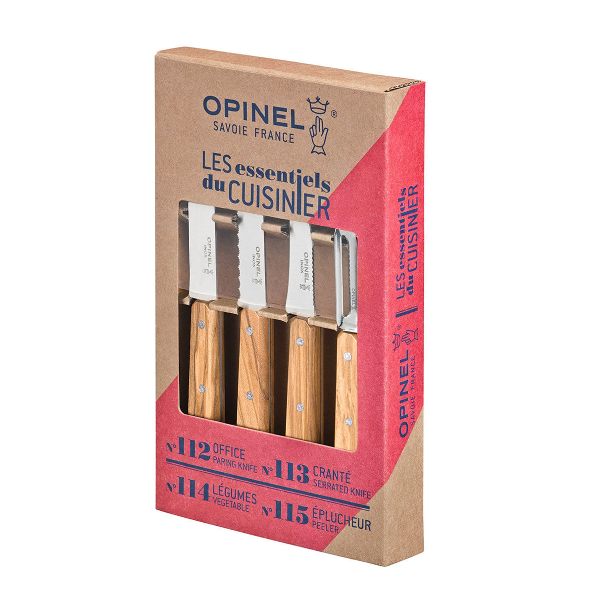 Opinel Les Essentiels Kitchen Utility 4 Piece Set Olive
