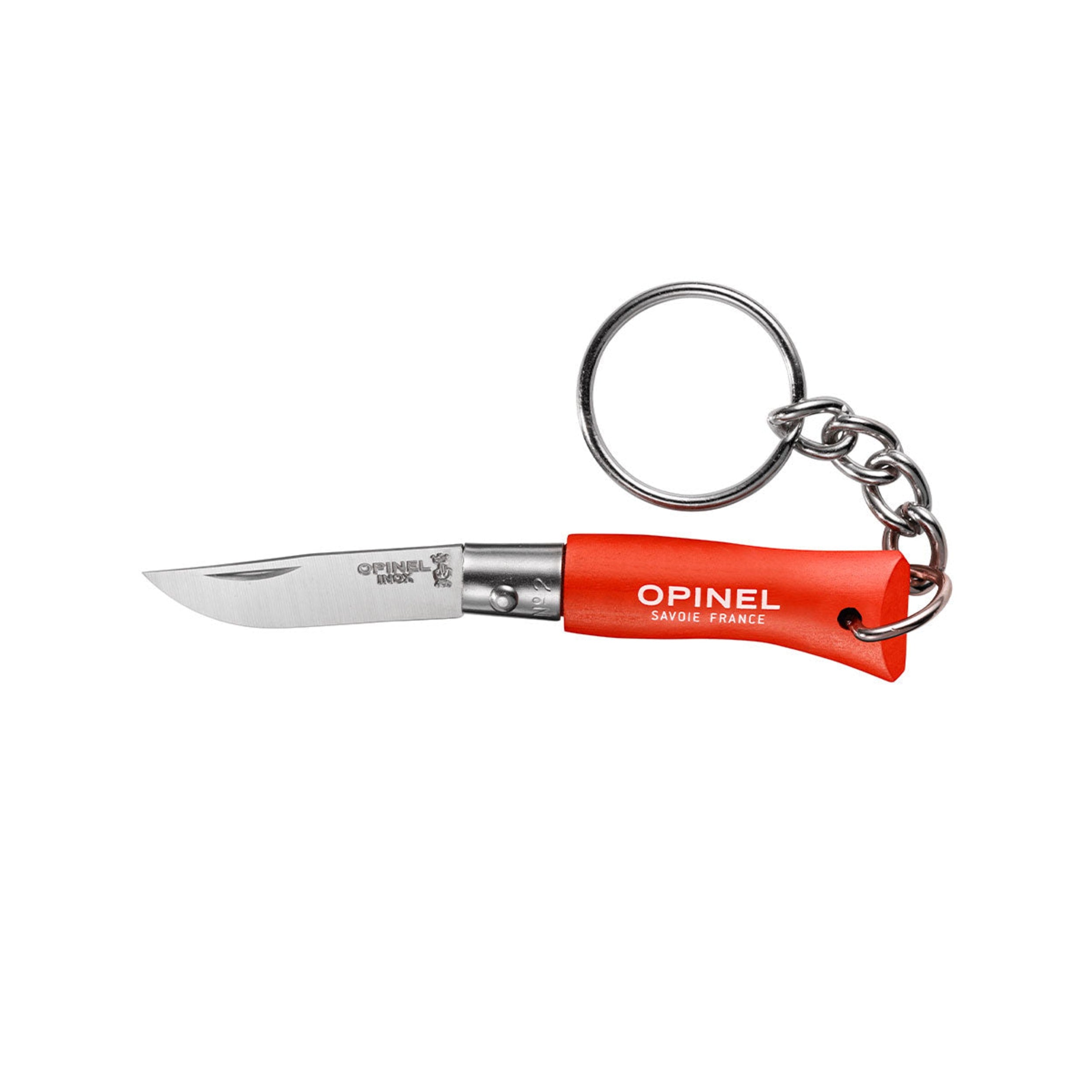 Opinel No.02 Stainless Steel Keyring Knife Orange