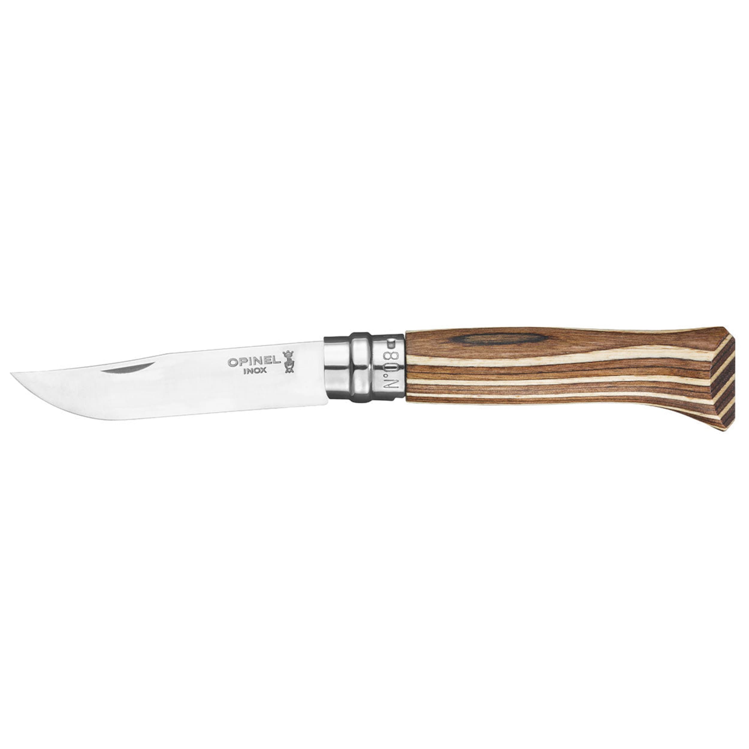 Opinel No.08 Laminated Birch Folding Knife Brown