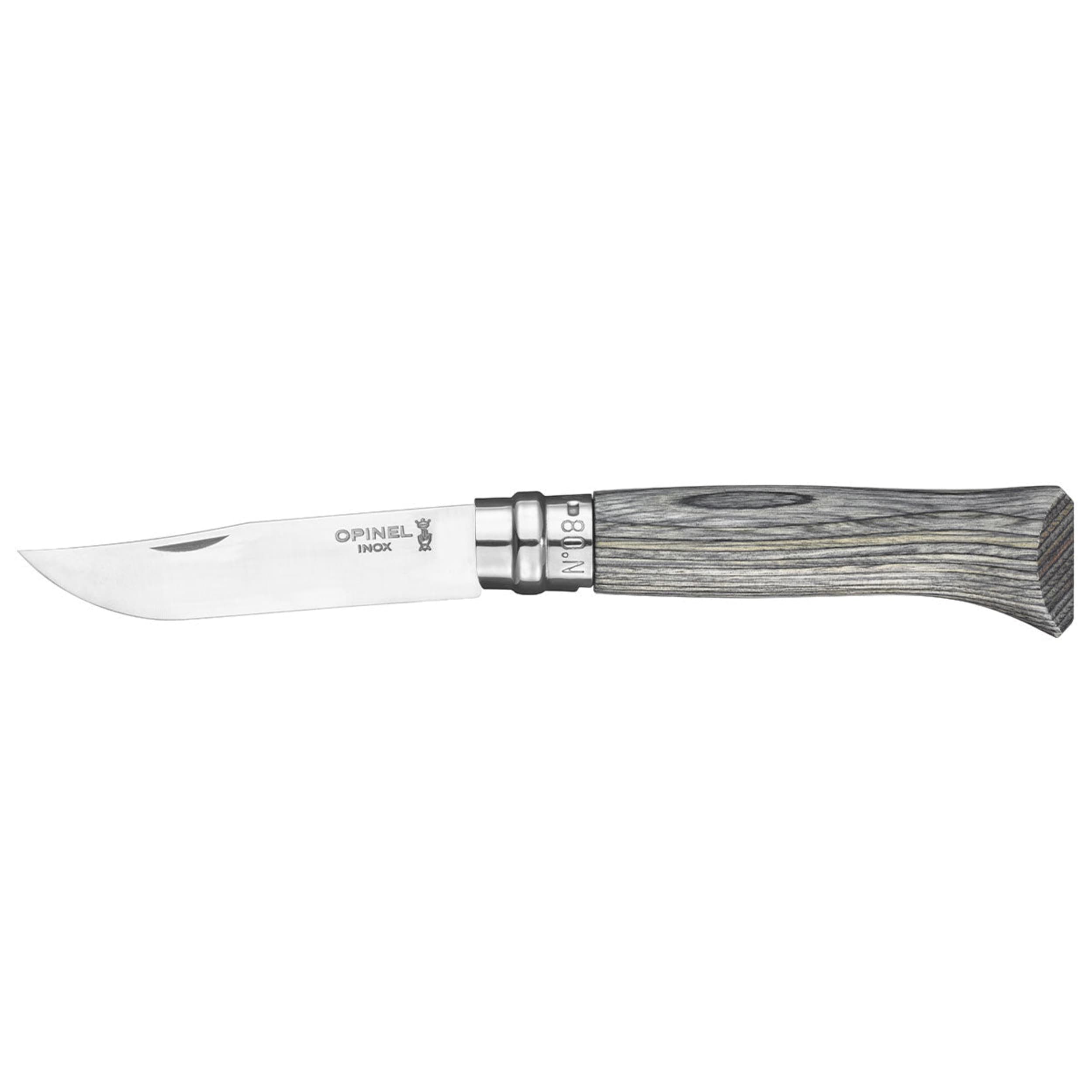 Opinel No.08 Laminated Birch Folding Knife Grey