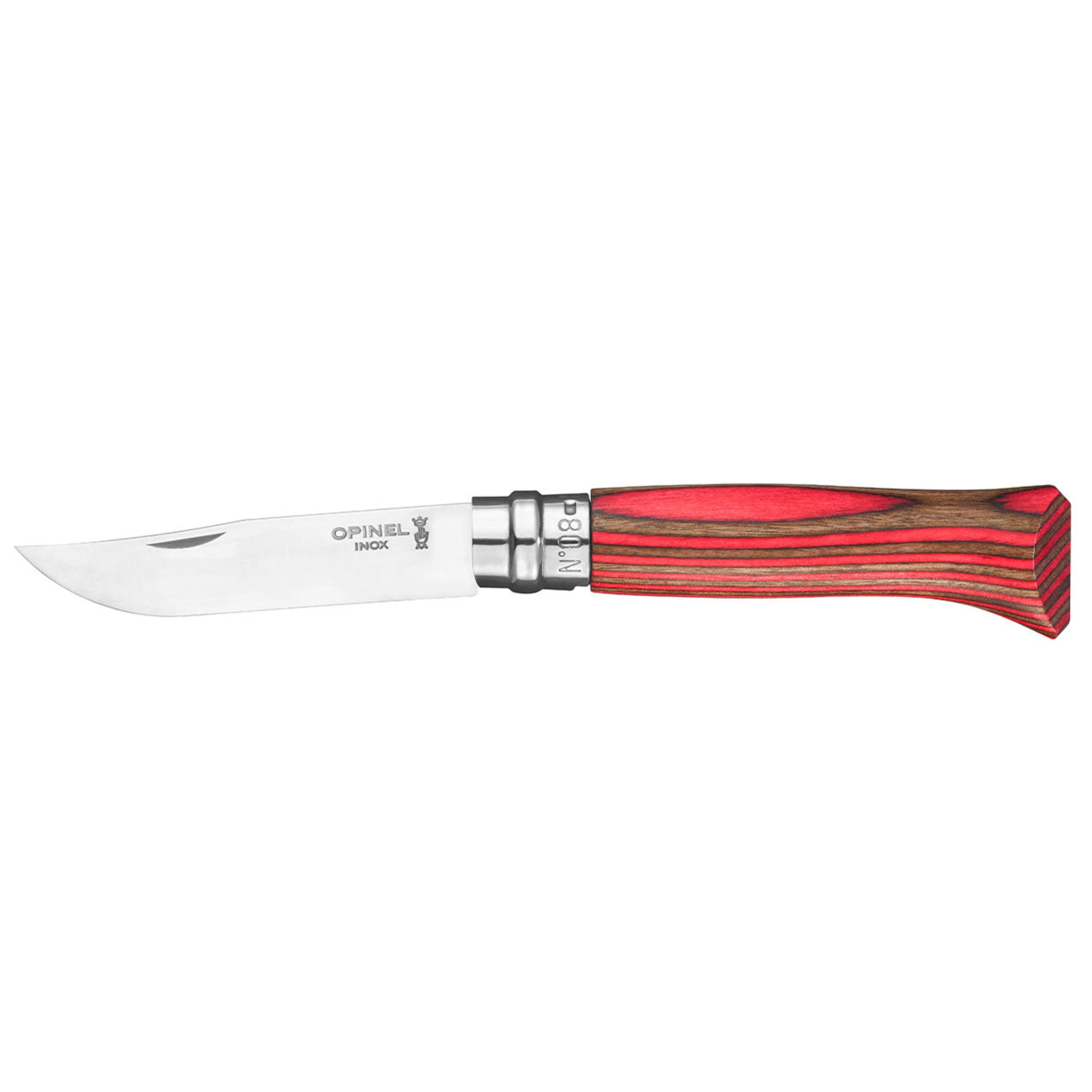 Opinel No.08 Laminated Birch Folding Knife Red