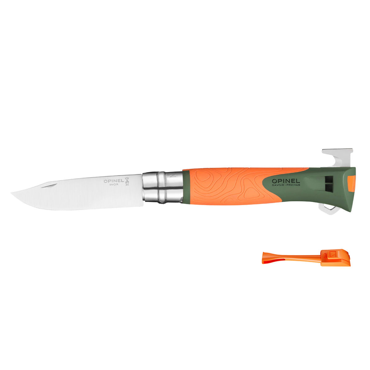 Opinel No.12 Explore Folding Knife with Tick Remover Orange