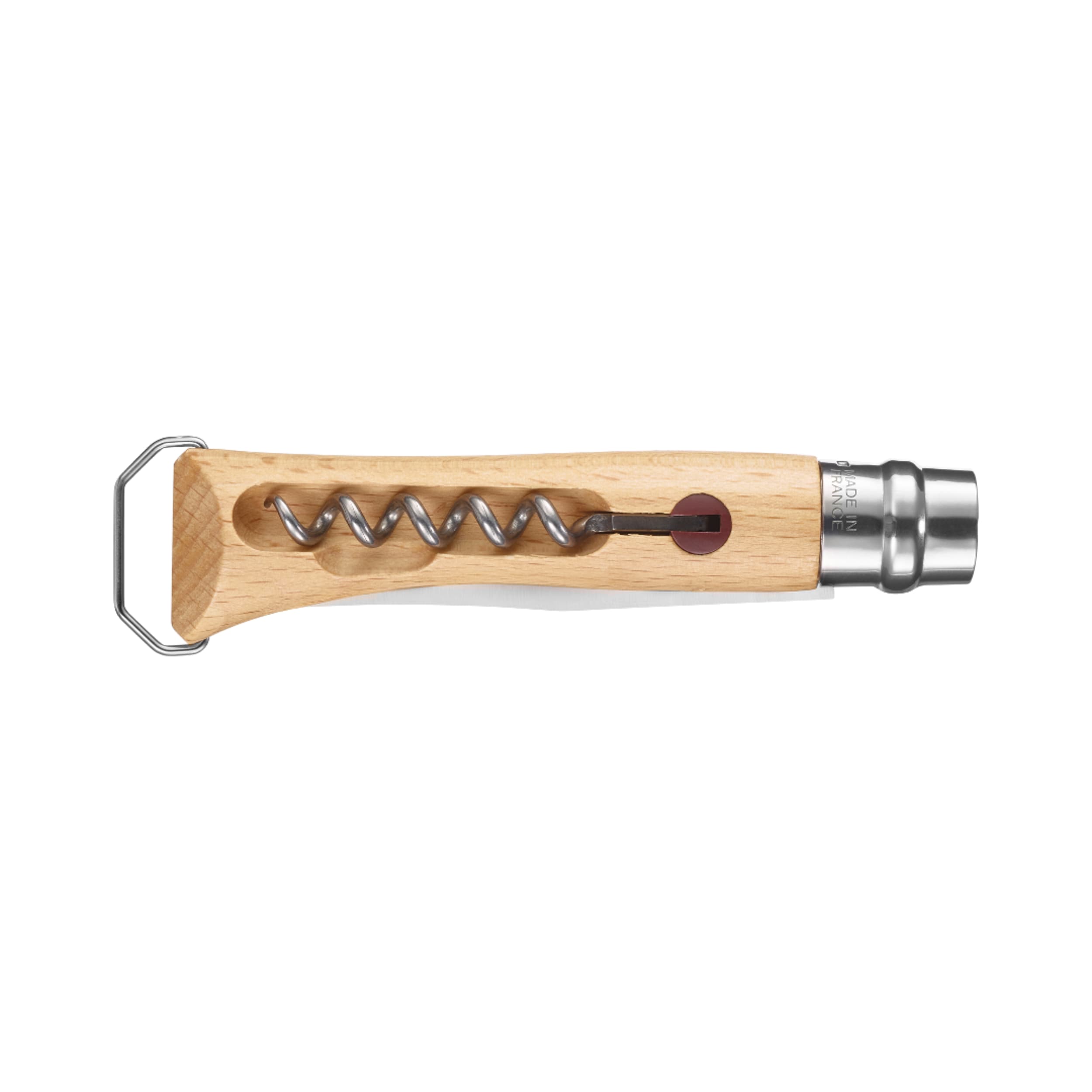 Opinel No.10 Corkscrew & Bottle Opener Folding Knife Beech