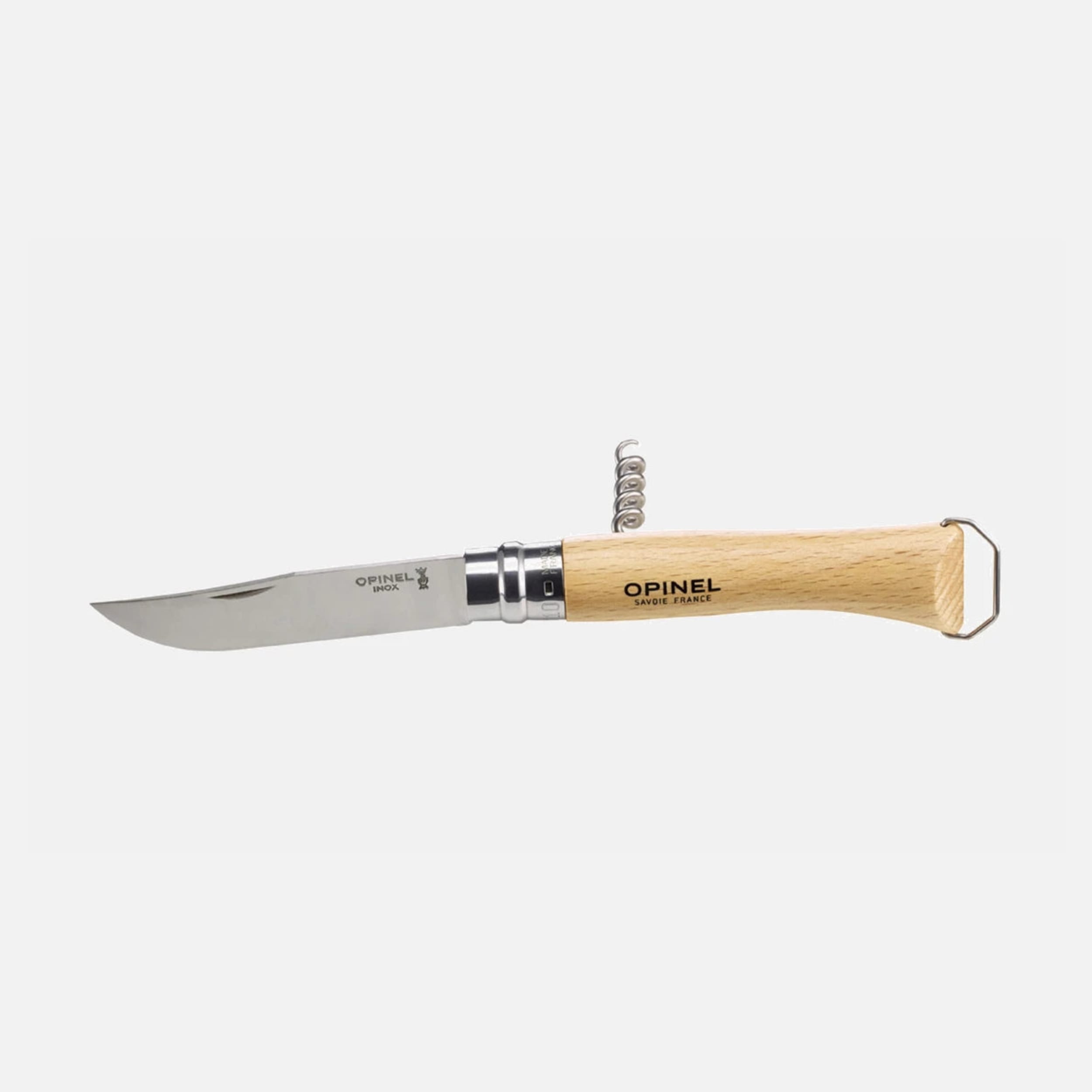 Opinel No.10 Corkscrew & Bottle Opener Folding Knife Beech (Gift Box)