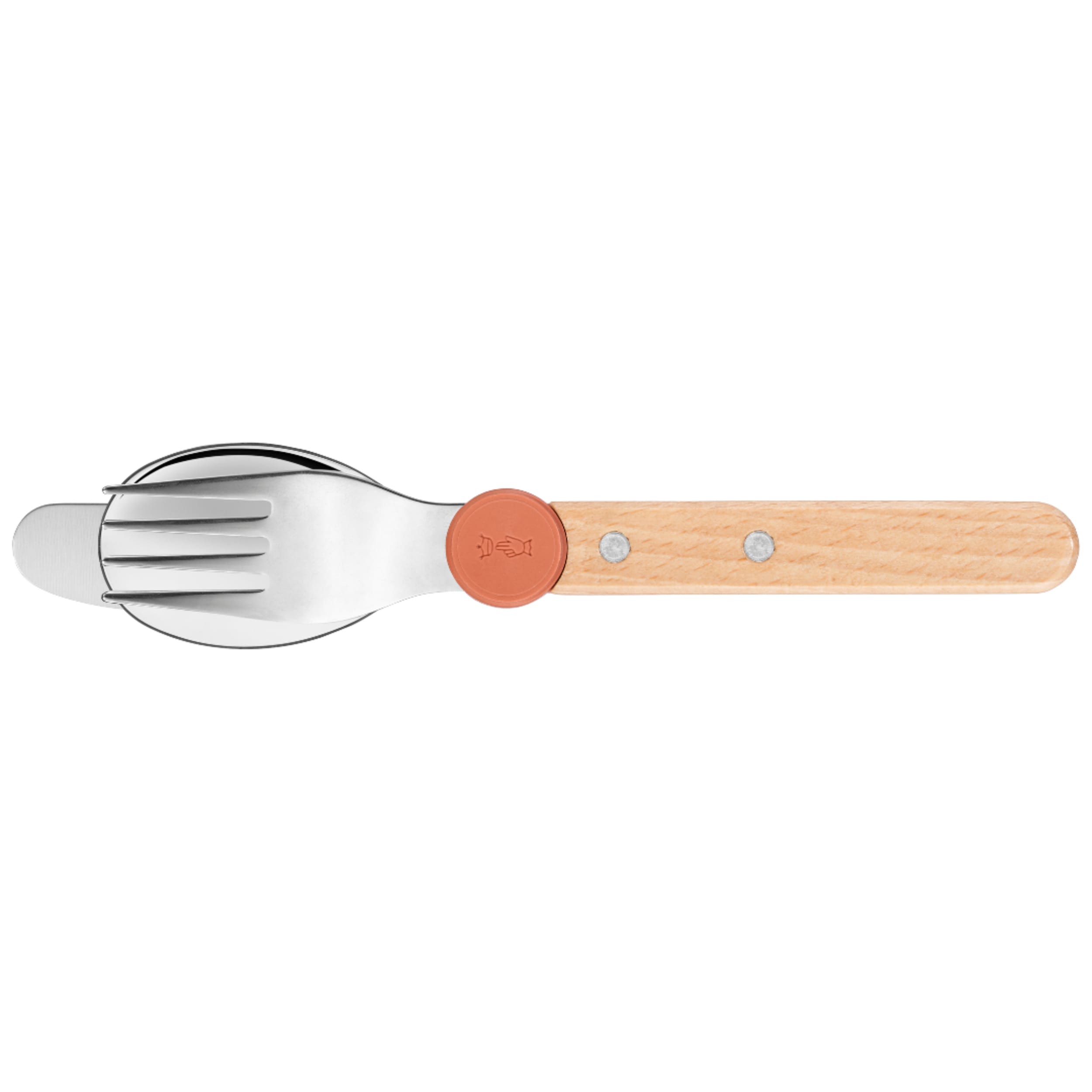 Opinel Le Petit Gourmet Kids 3 Piece Cutlery Set Coral