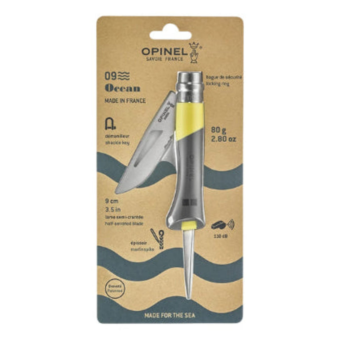 Opinel No.09 Ocean Multi-Function Folding Knife Yellow