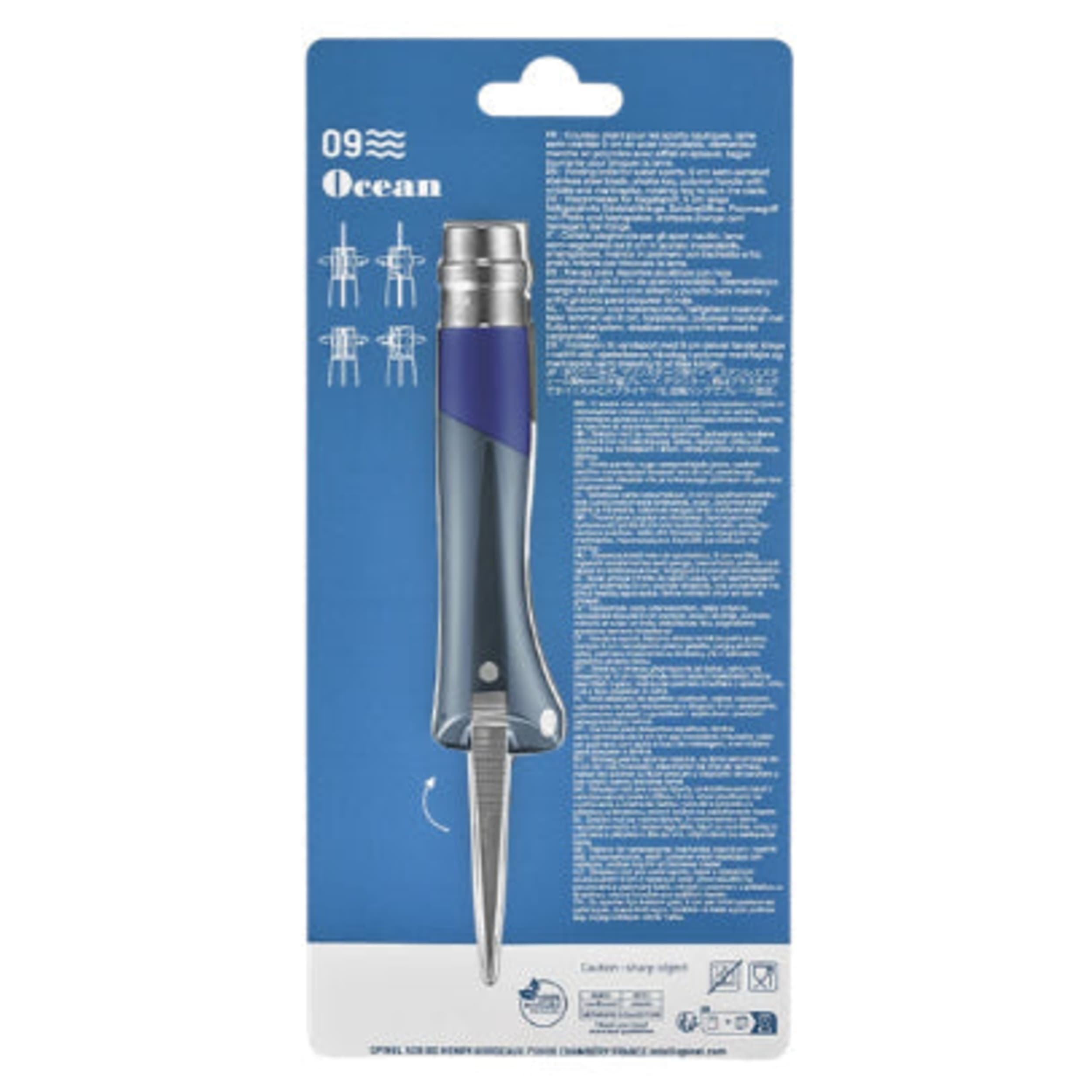 Opinel No.09 Ocean Multi-Function Folding Knife Blue