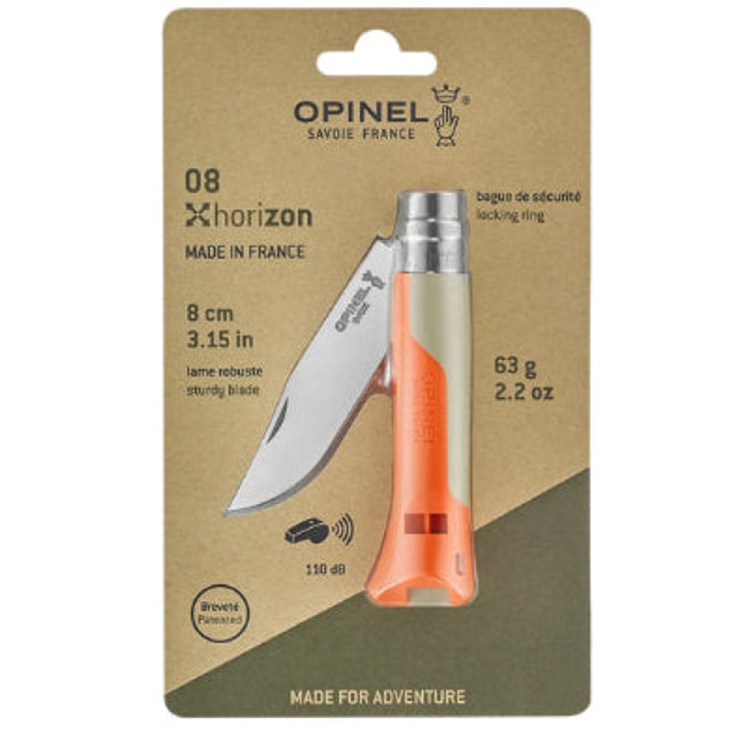 Opinel No.08 Horizon Multi-Function Folding Knife Orange